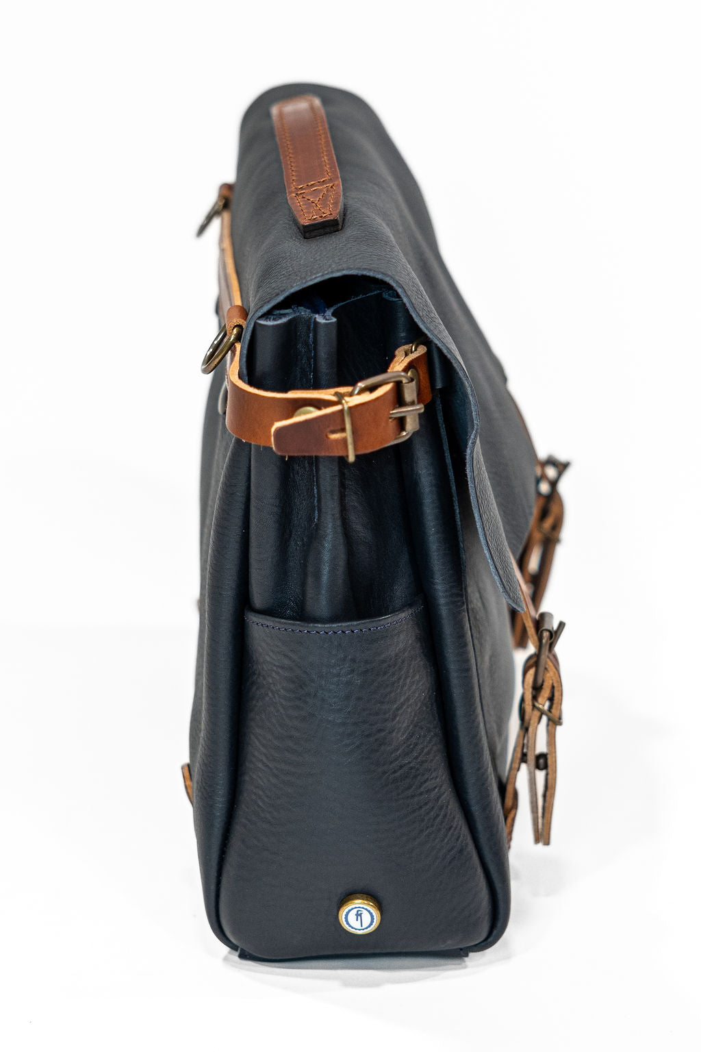 Bleu de Chauffe Postman Bag Eclair M - Navy Blue
