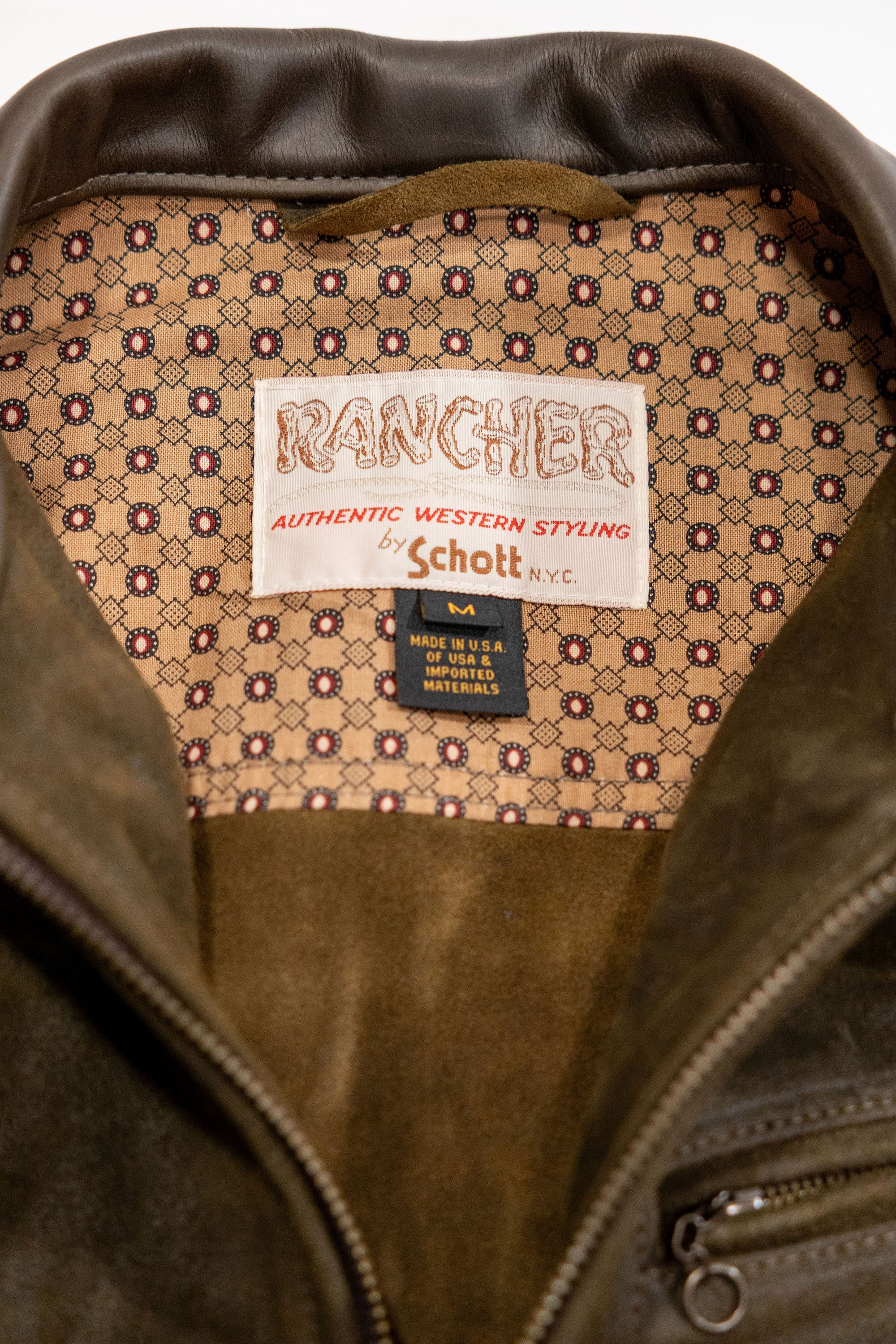 Schott NYC 371 Suede Unlined Steerhide Delivery Jacket - Olive
