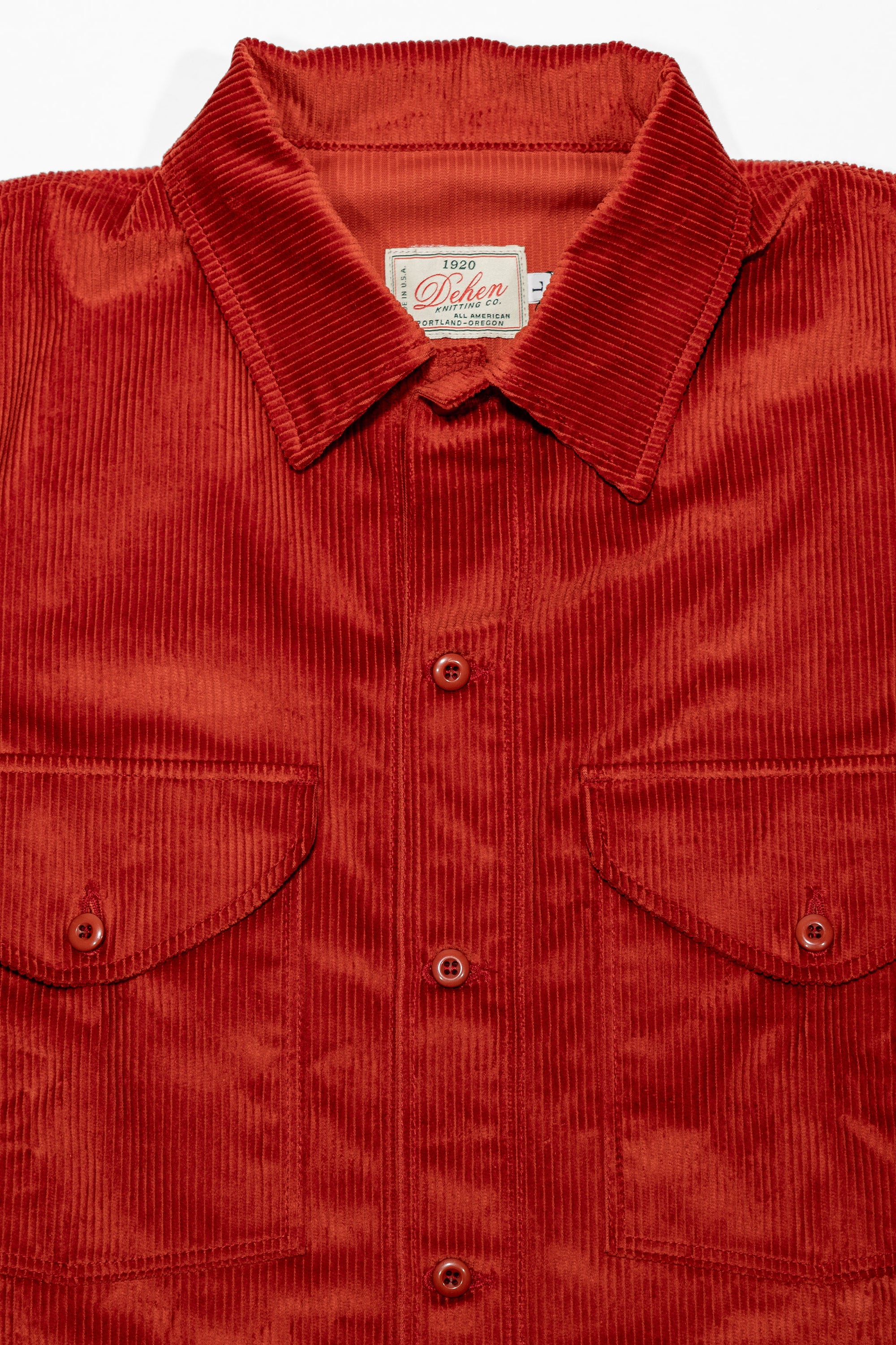 Dehen 1920 Skyline Overshirt - Rust Corduroy