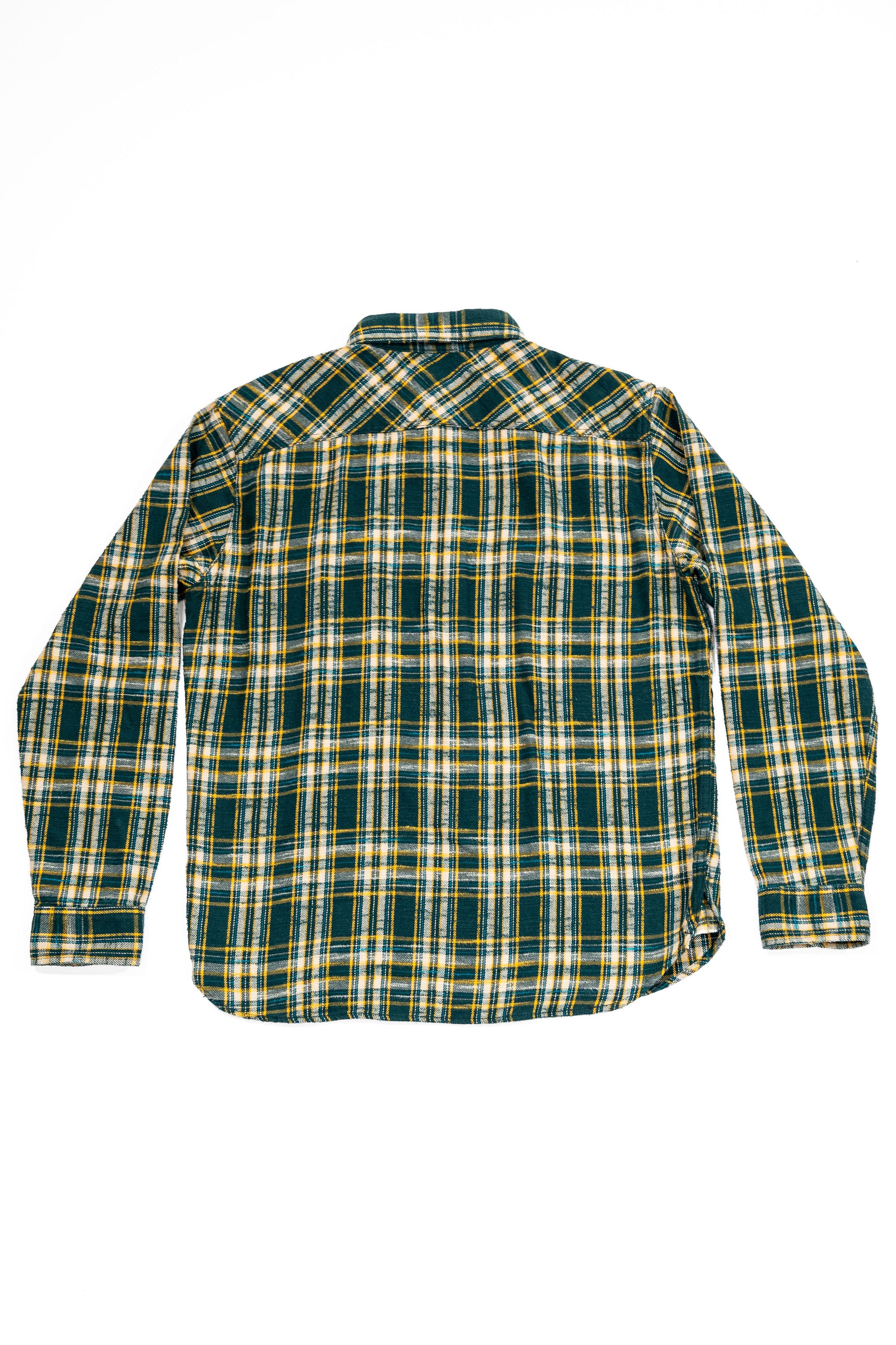 UES 502655 Slubby Flannel Shirt - Green