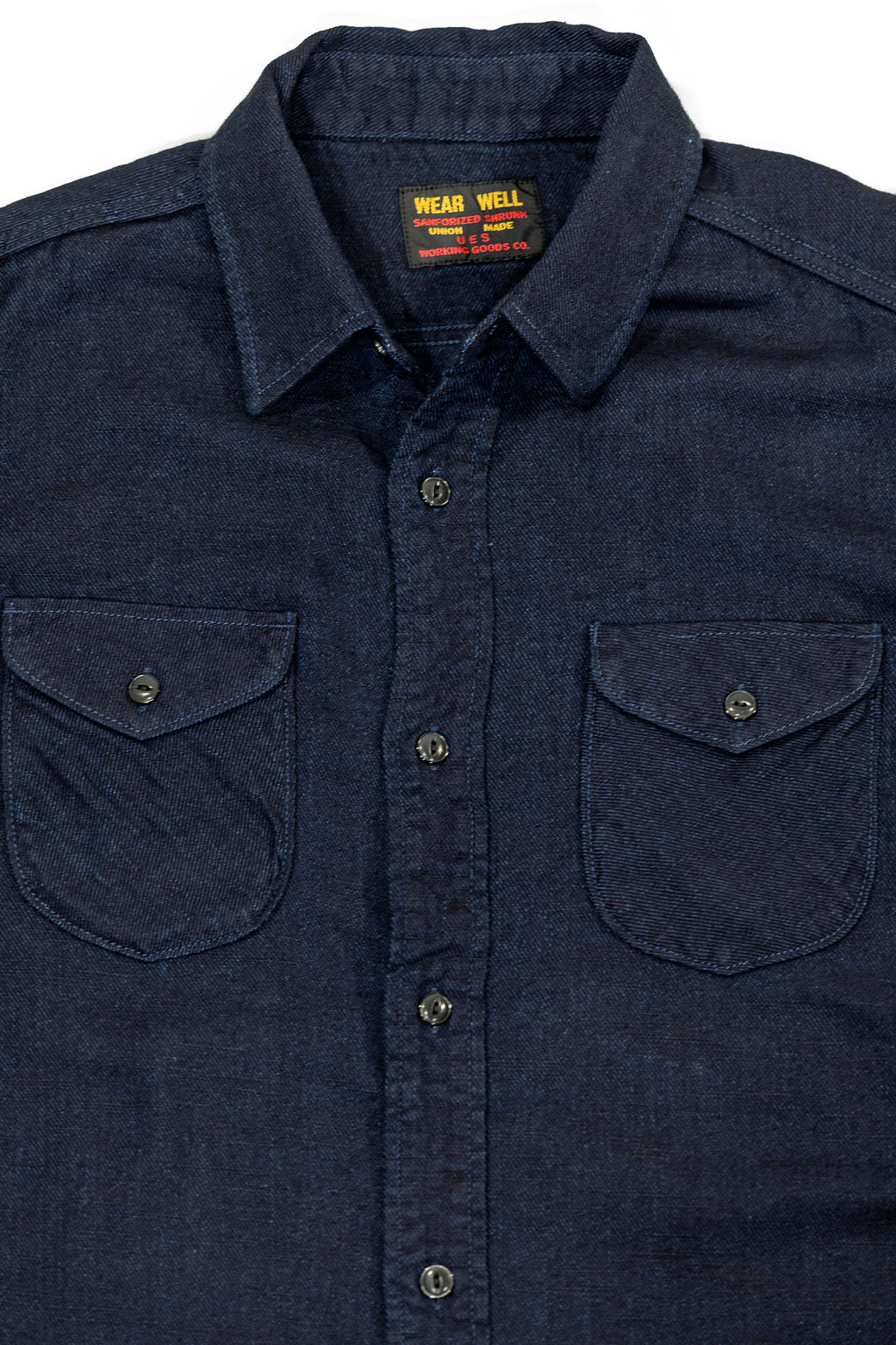 UES Indigo Cotton Viyella Shirt - Indigo
