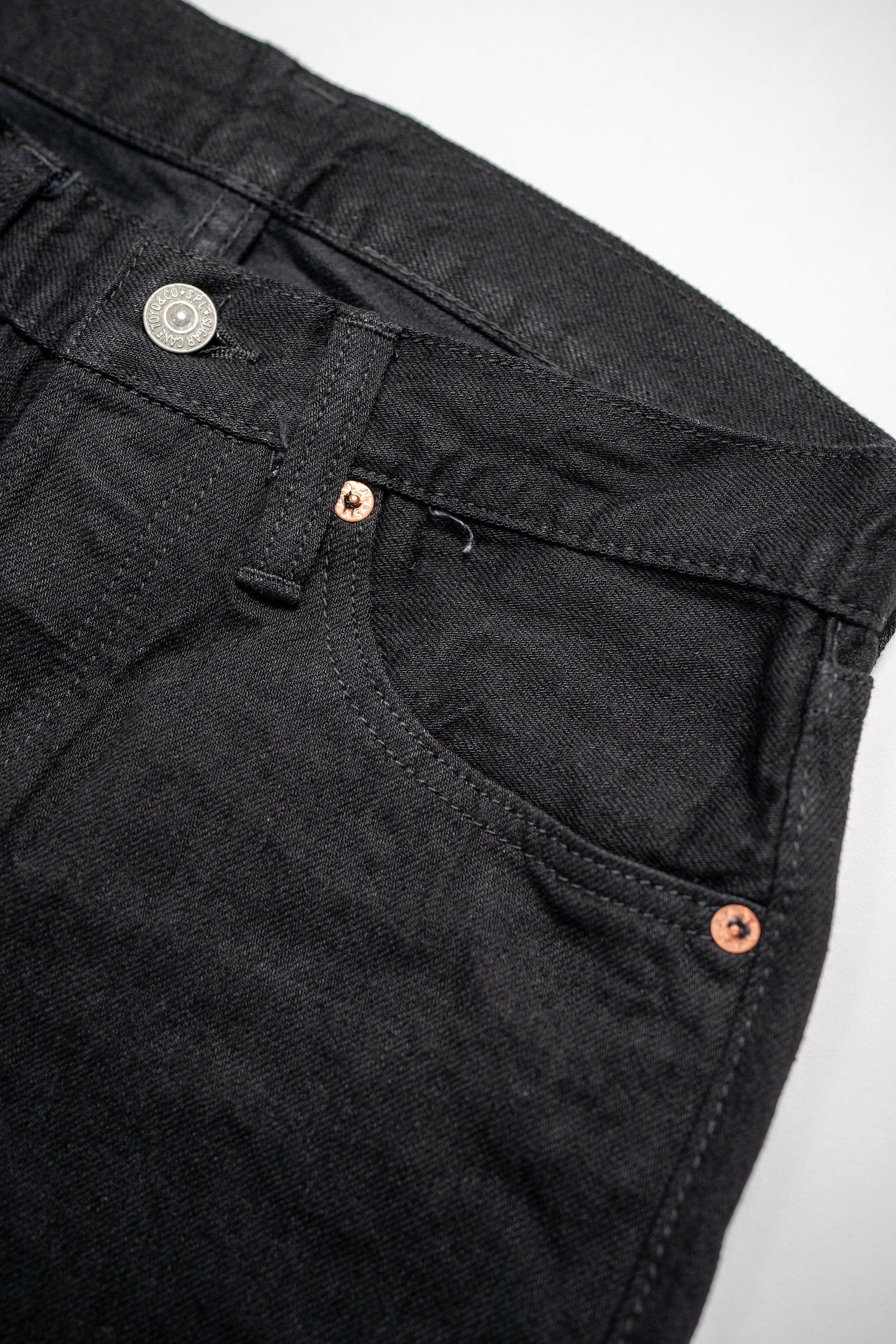 Sugar Cane Black Denim Type-III Slim Tapered - One Wash 13 oz. Japanese Selvedge Denim