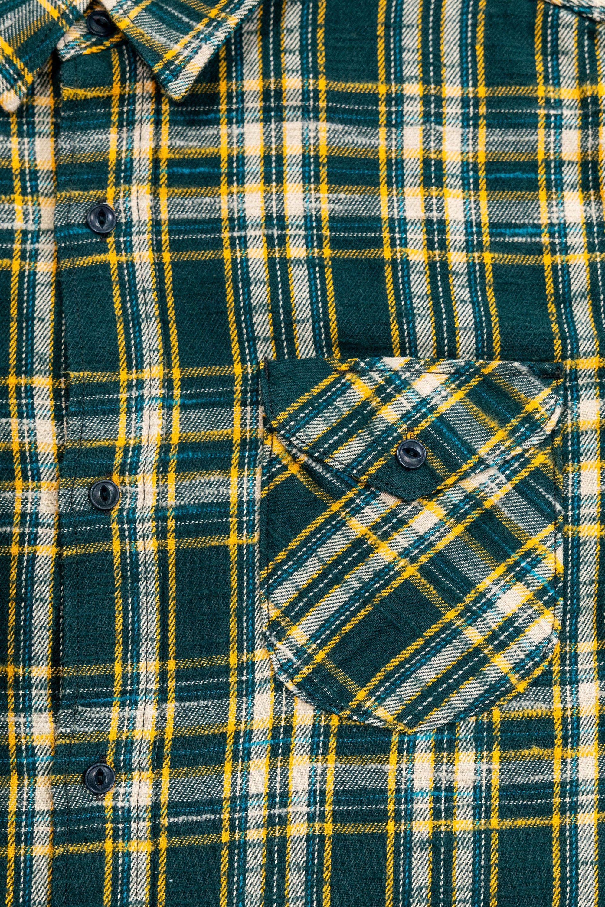 UES 502655 Slubby Flannel Shirt - Green