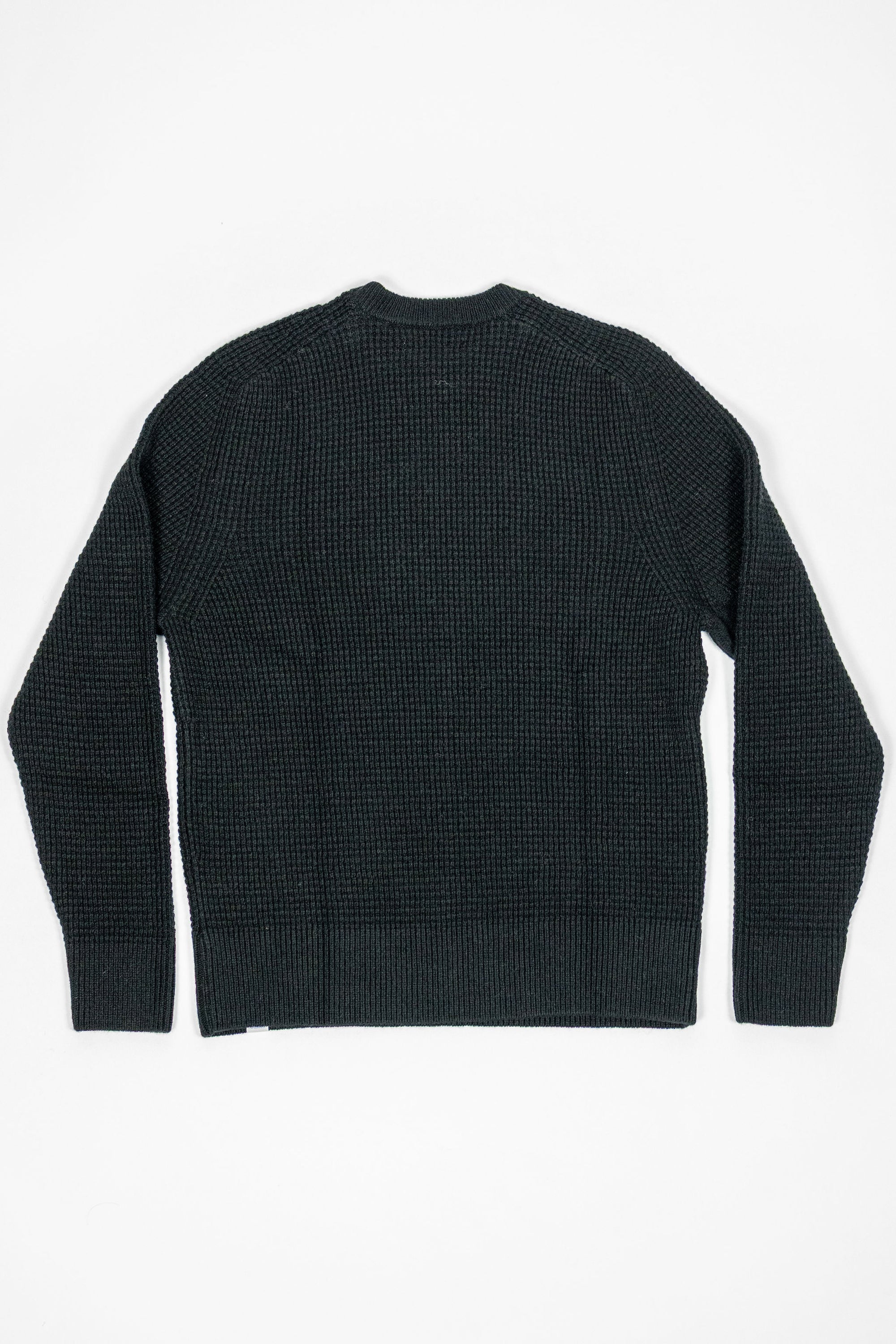Merz b. Schwanen BLADE02 Merino Wool-Cashmere Waffle Structured Pullover - Deep Black