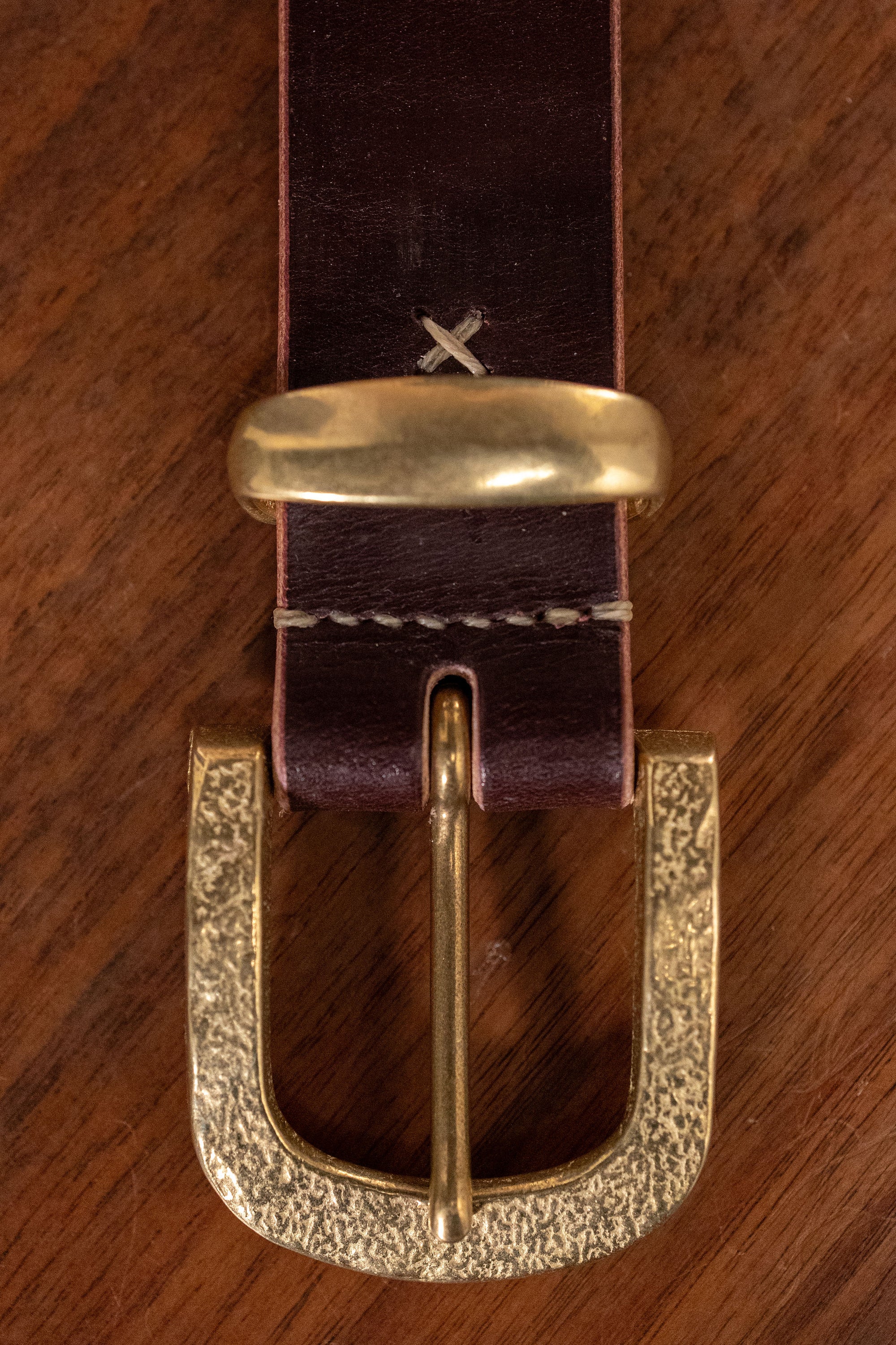 Hollows Leather Trail Belt - Black Cherry Bridle Brass Buckle