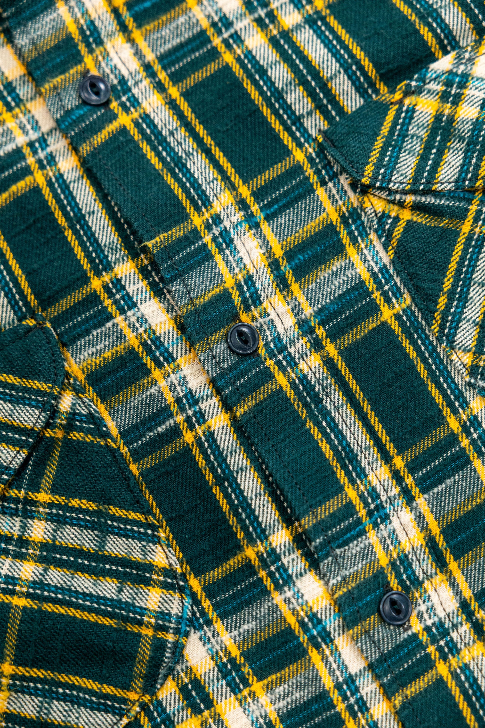 UES 502655 Slubby Flannel Shirt - Green