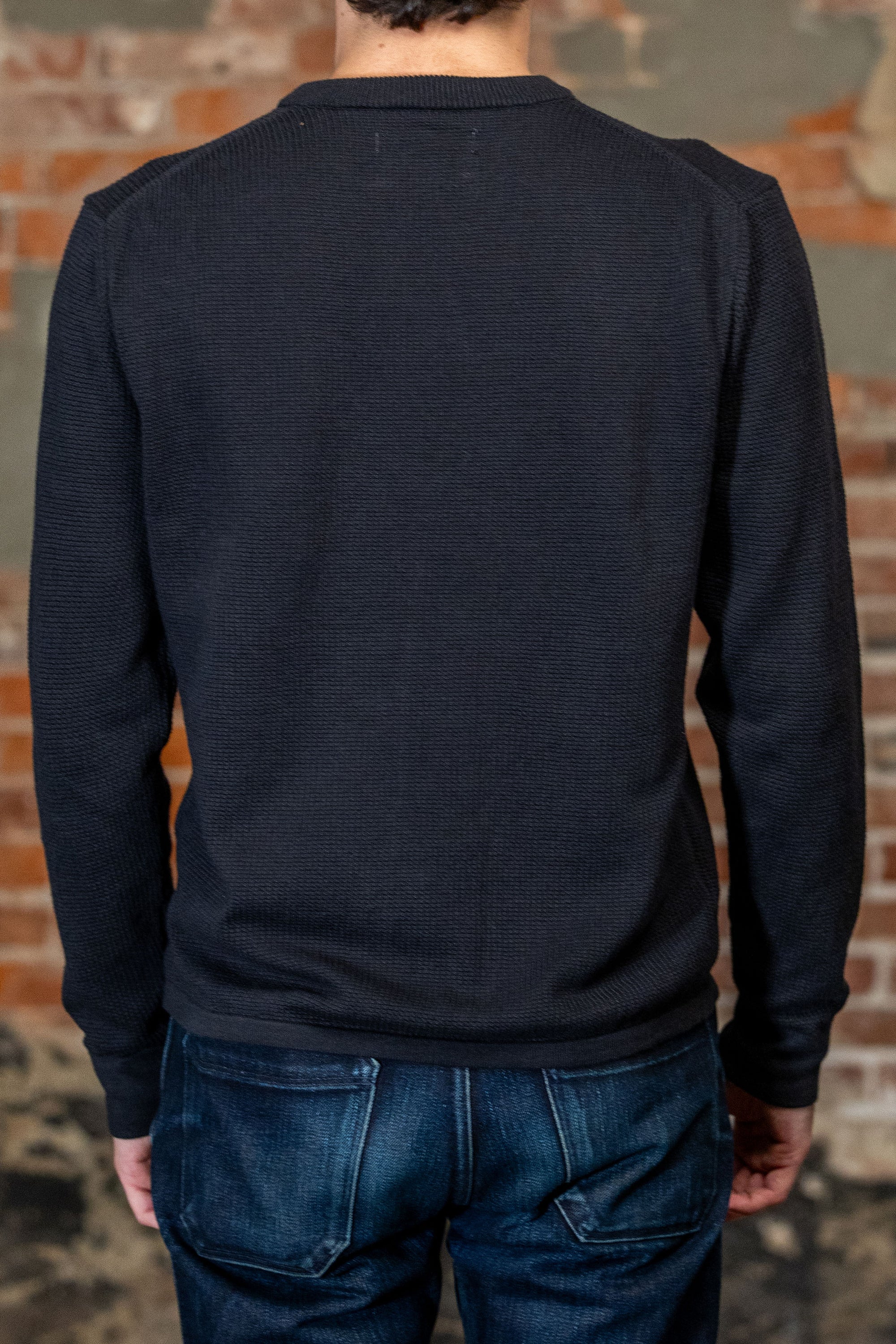 Merz b. Schwanen EASYKNIT01 Lightweight Waffle Knit Sweater - Charcoal