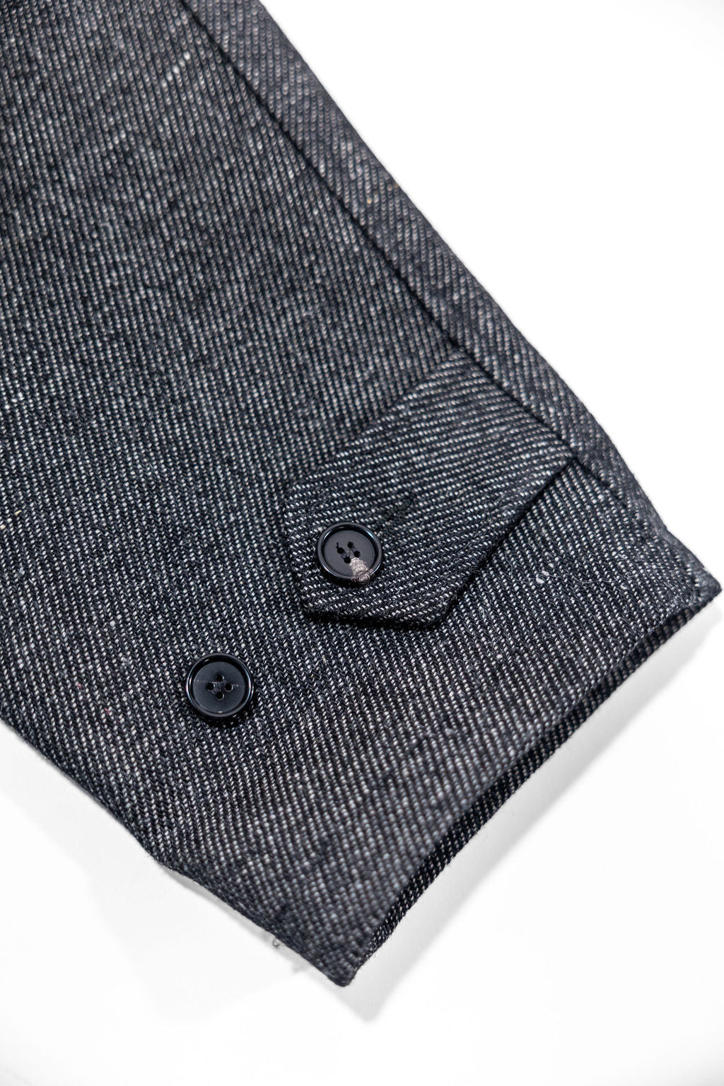 Knickerbocker Hudson Shetland Overcoat - Black Pepper Wool & Linen
