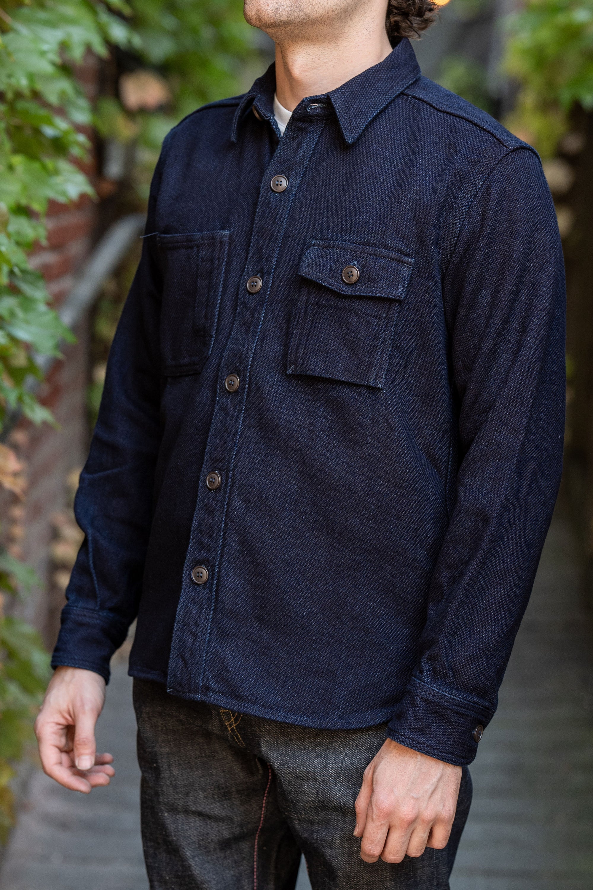 Momotaro MLS1070M23 Heavy Indigo Dobby Shirt - Indigo