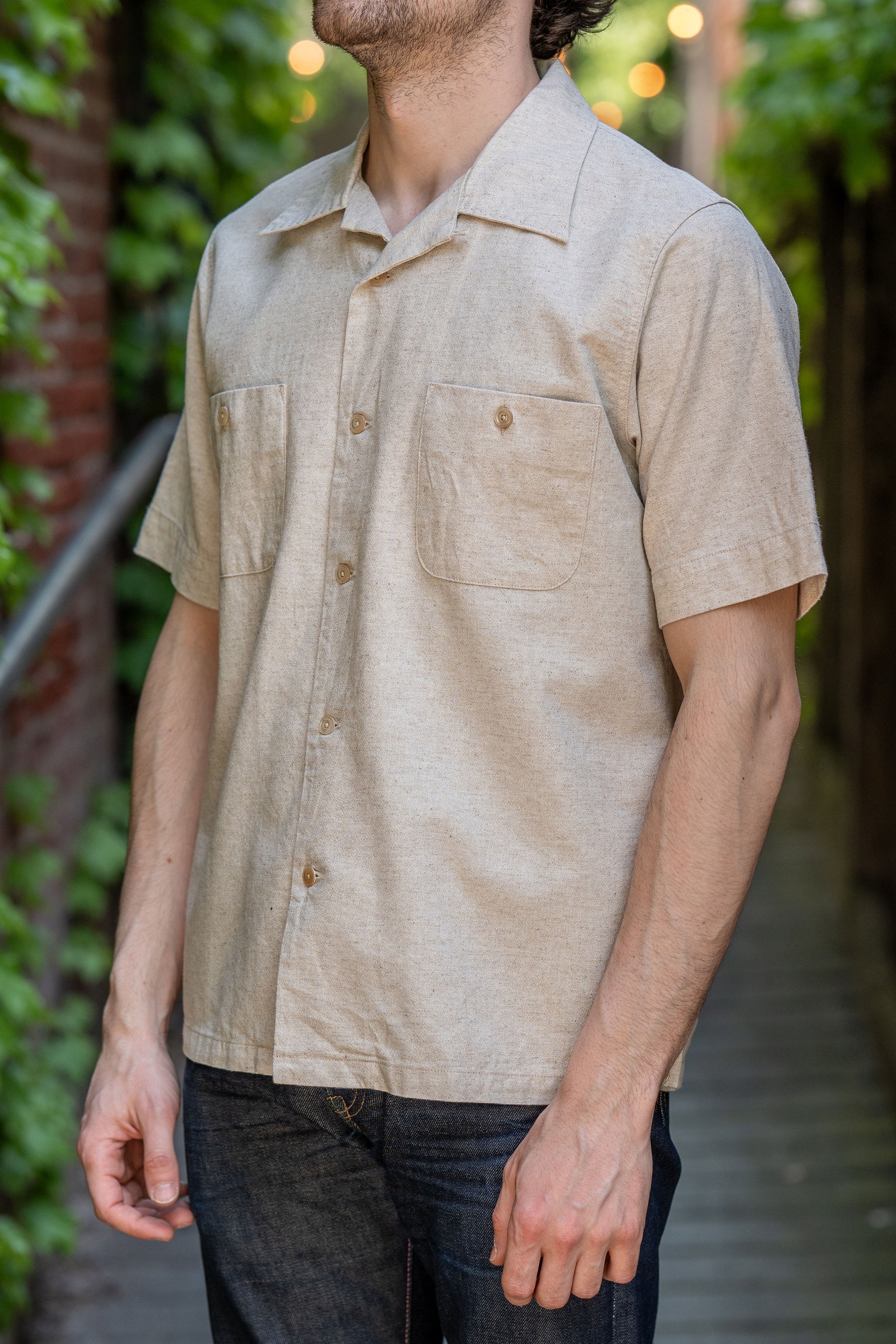 Seuvas Open Necked Short Sleeve - Natural