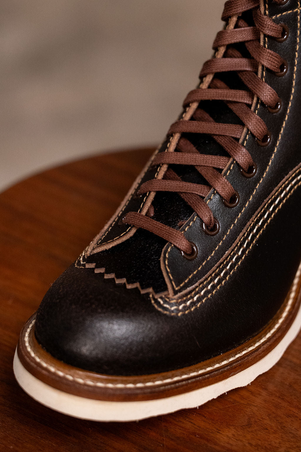 John Lofgren Donkey Puncher Boots - Horween Waxed Flesh Dark Brown
