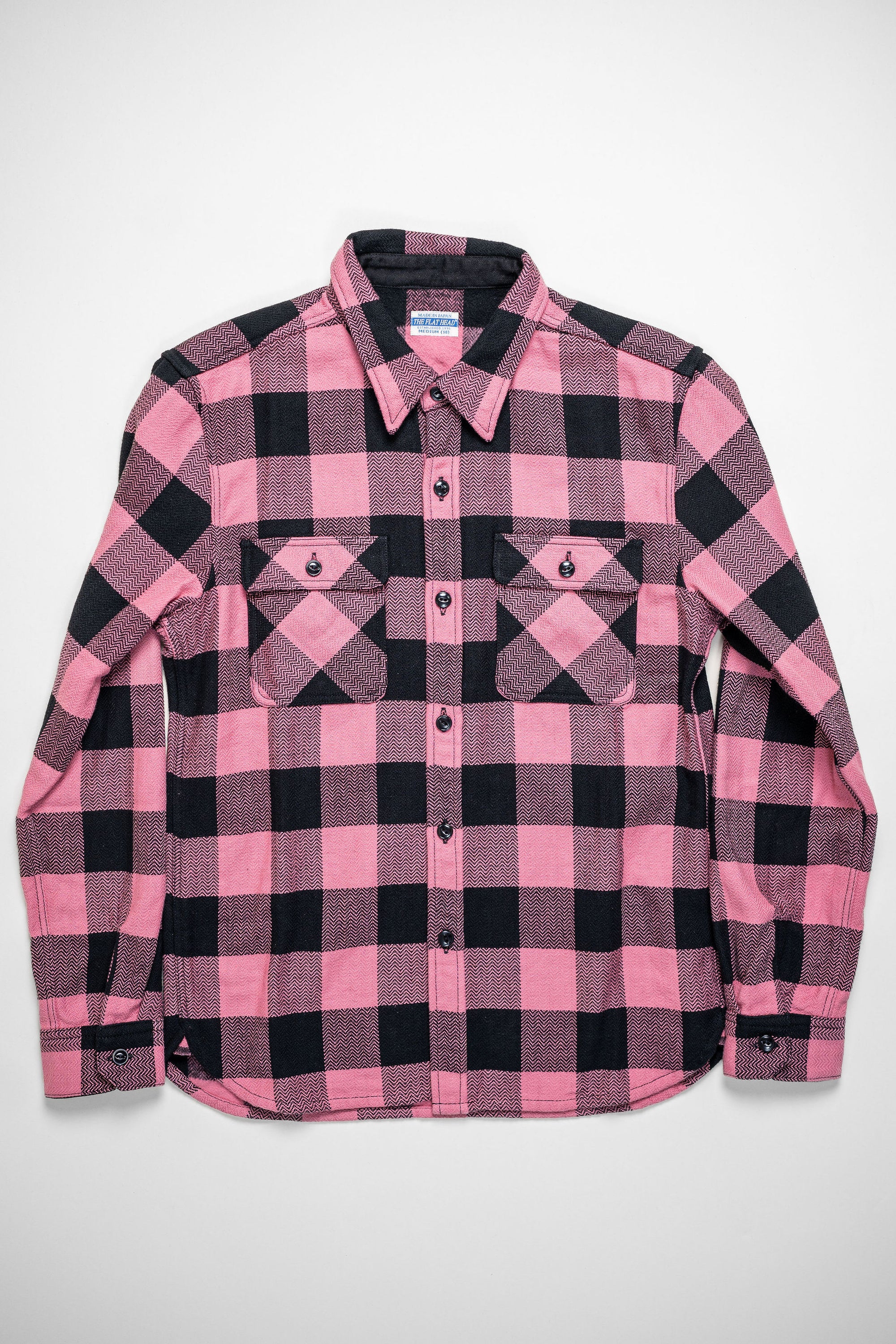 The Flat Head SNR-101L Block Check Flannel Shirt - Pink/Black