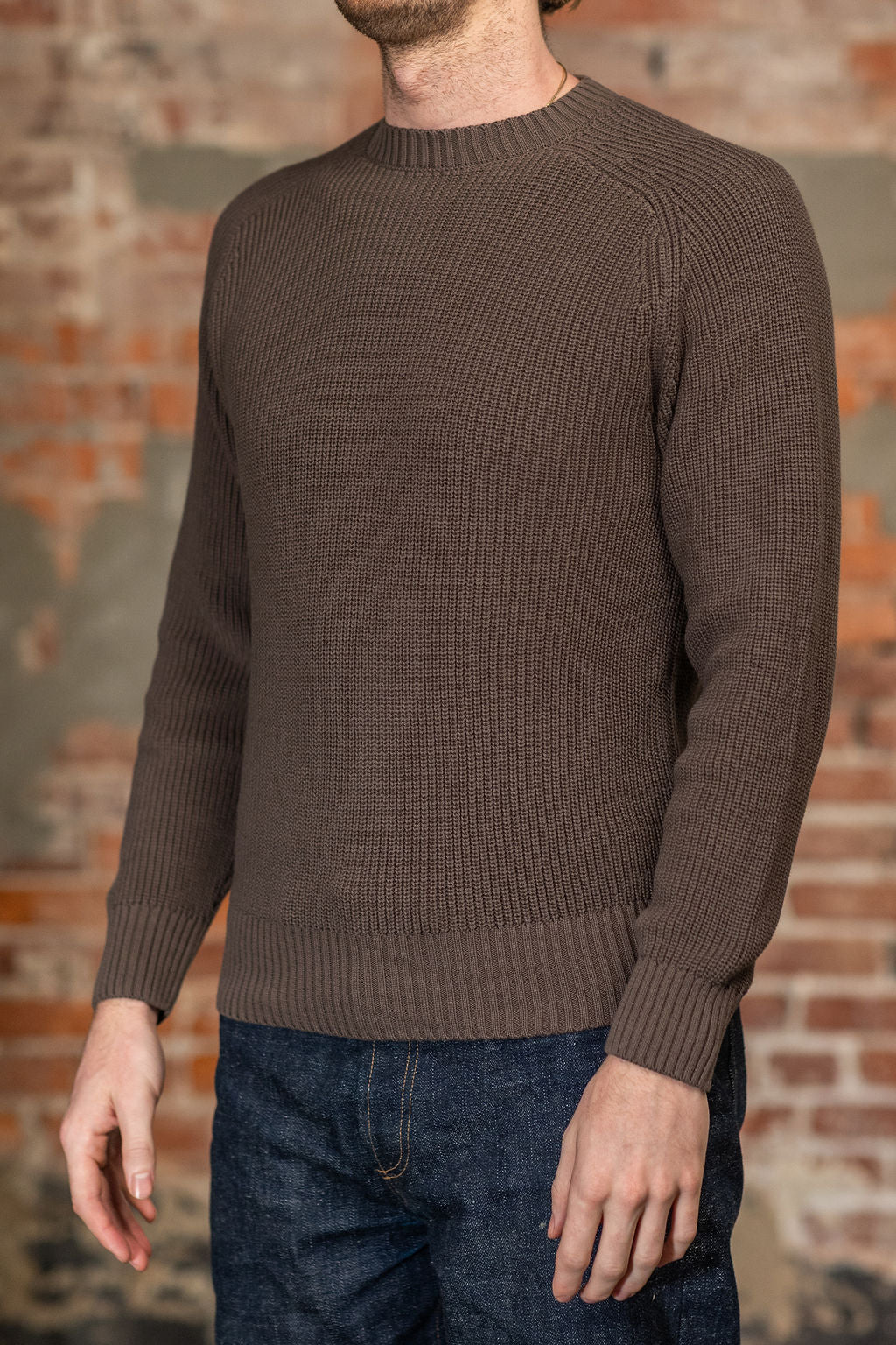 3sixteen Cotton Crewneck Sweater - Earth