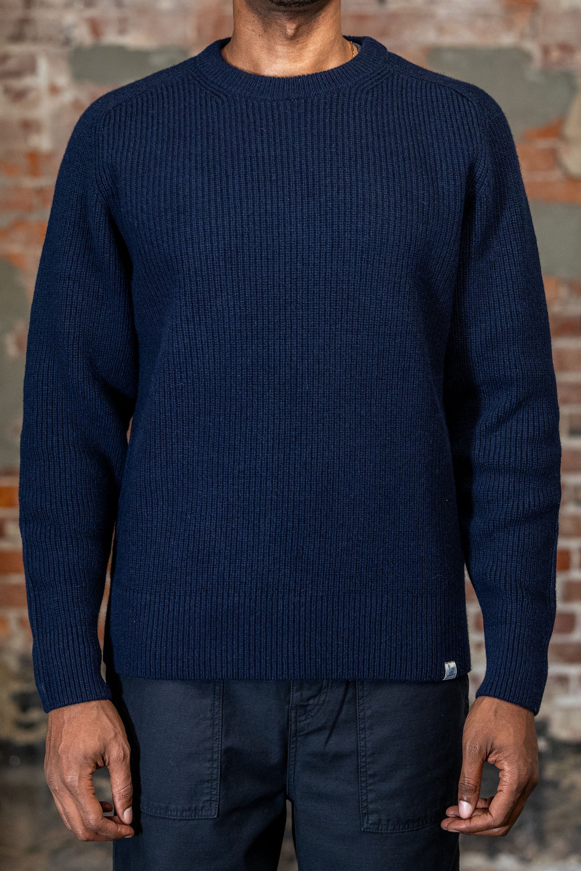 Merz b. Schwanen LOCC02 Sturdy Ribbed Merino-Wool Cashmere Sweater - Dark Navy