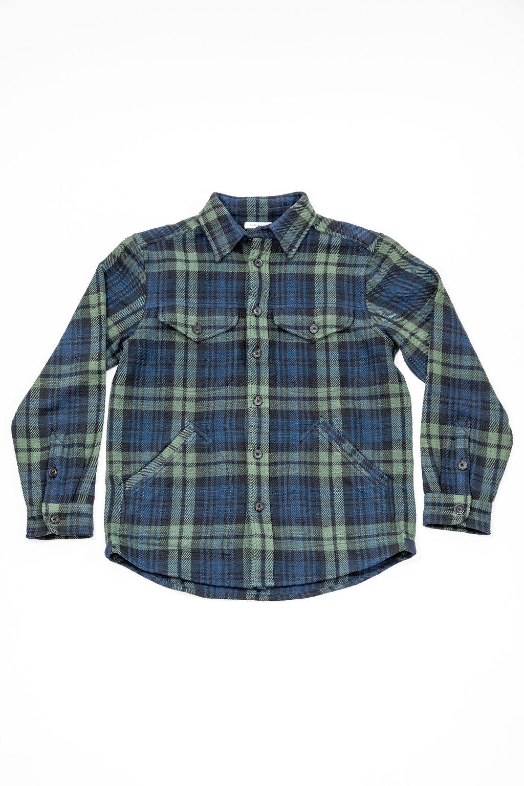 Indi + Ash Holden Shirt - Indigo / Iron / Grass Hands-On Handwoven Tartan