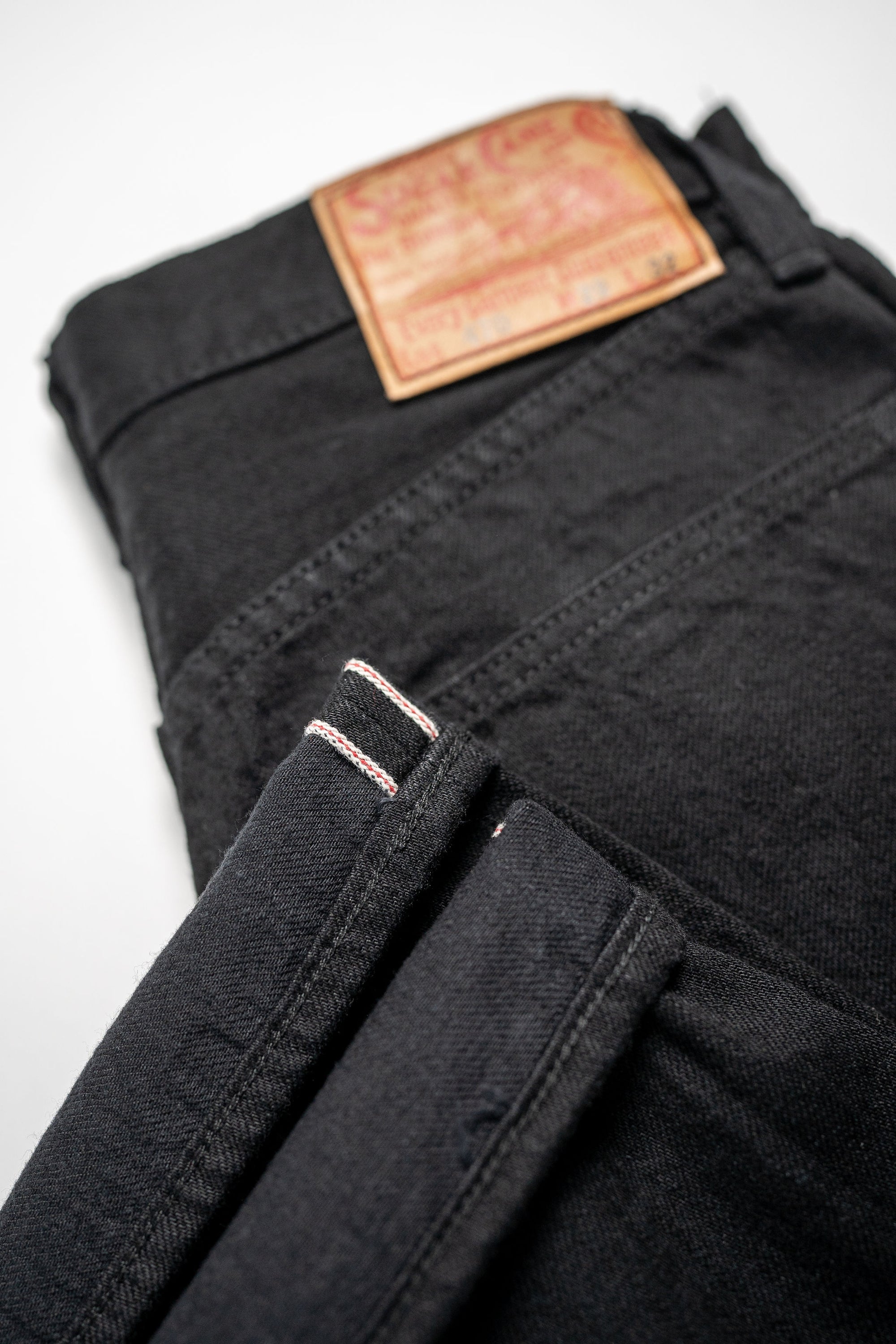 Sugar Cane Black Denim Type-III Slim Tapered - One Wash 13 oz. Japanese Selvedge Denim