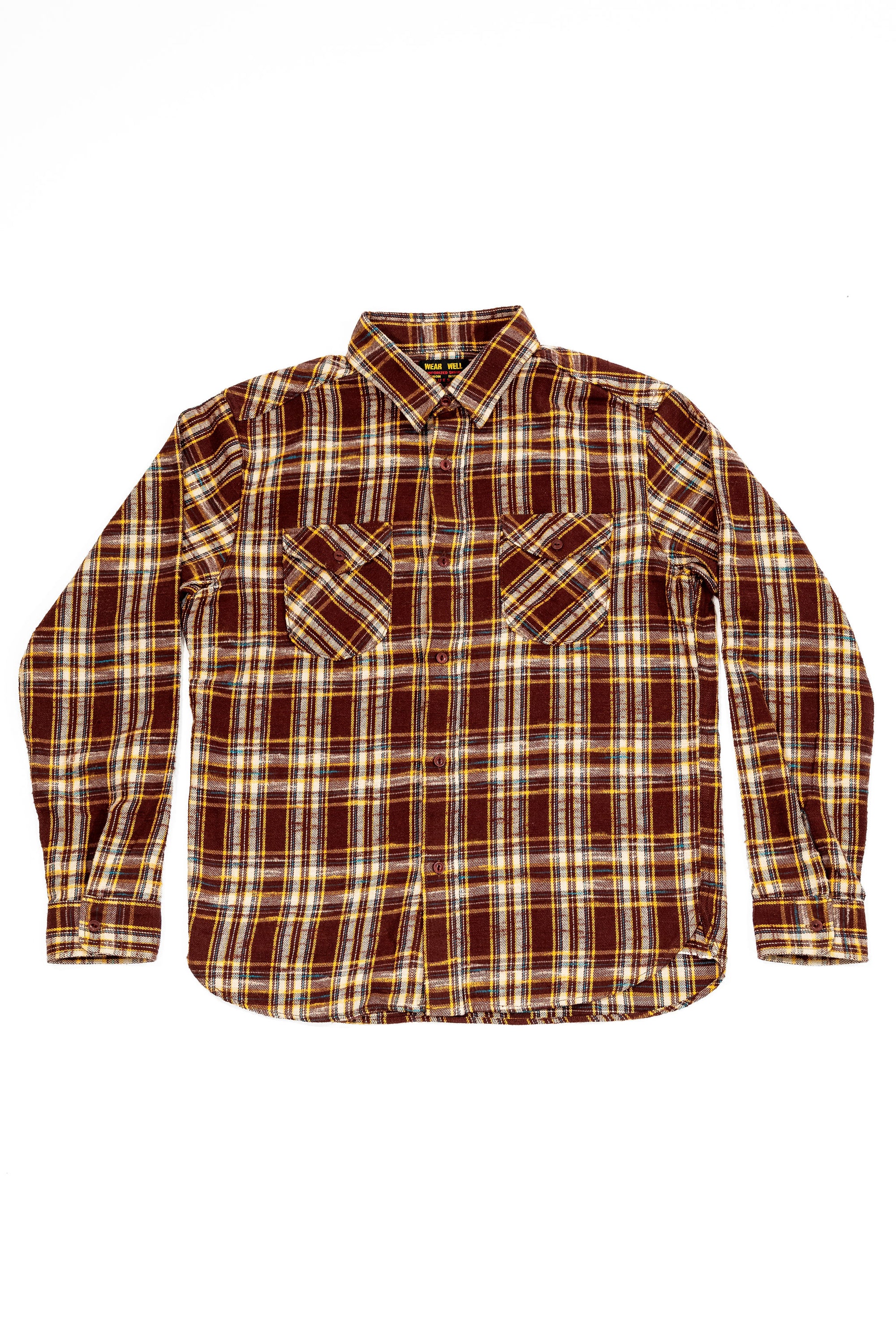 UES 502655 Slubby Flannel Shirt - Brown