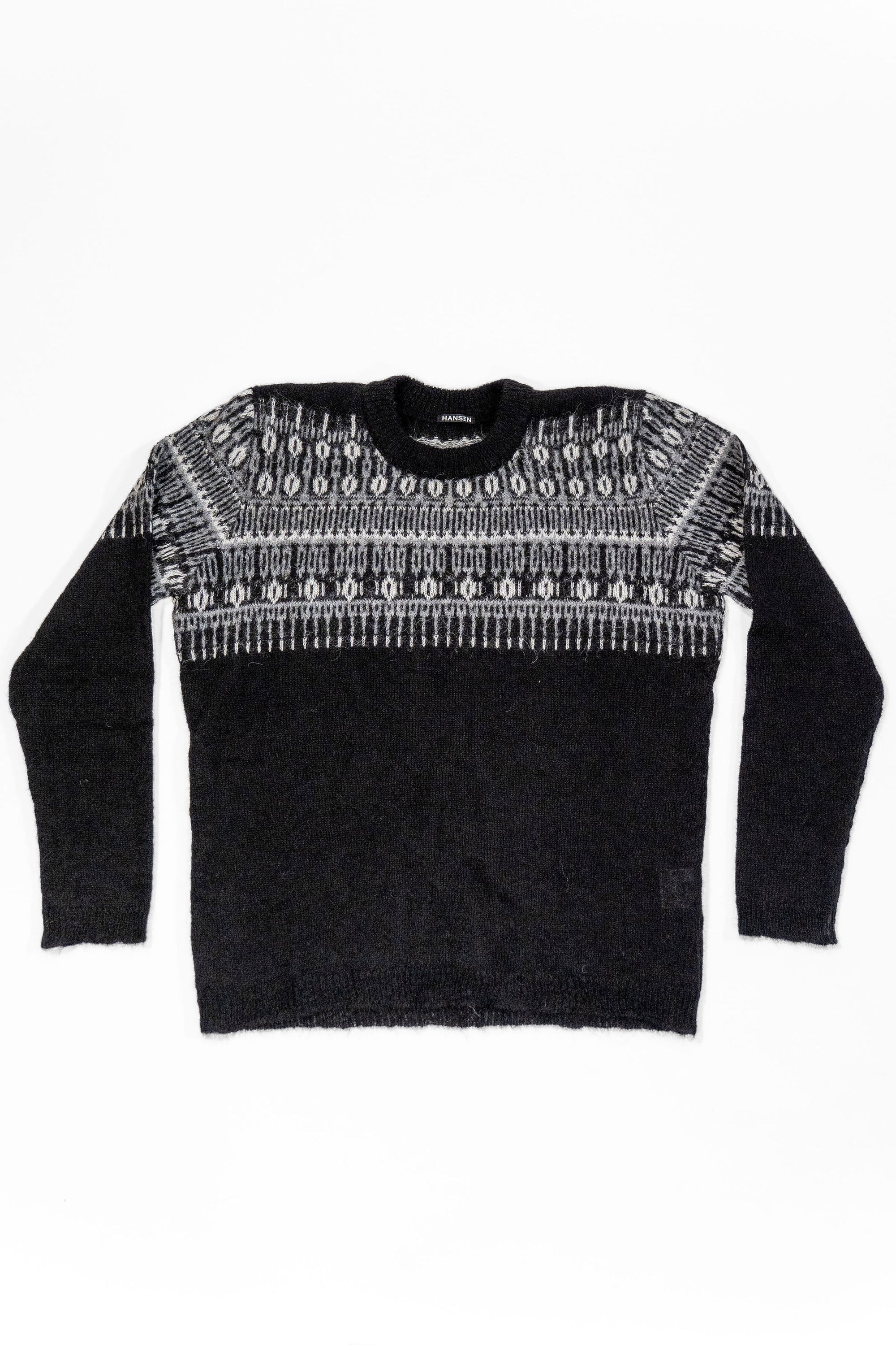 Hansen Garments Eske Jacquard Design Sweater - Nordic Black
