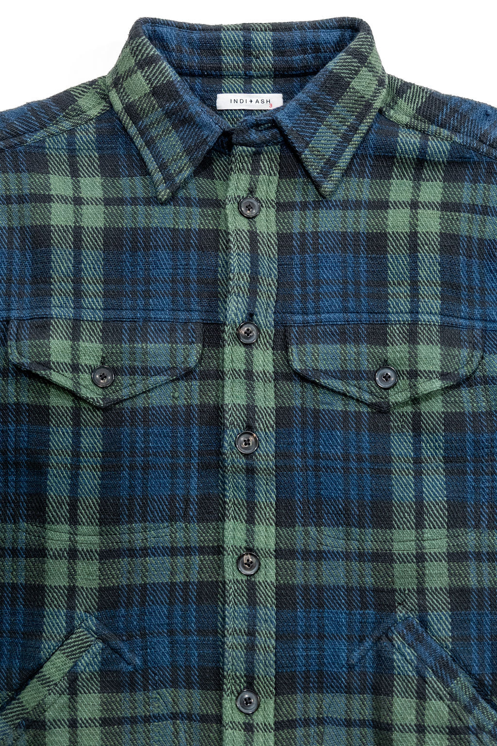 Indi + Ash Holden Shirt - Indigo / Iron / Grass Hands-On Handwoven Tartan