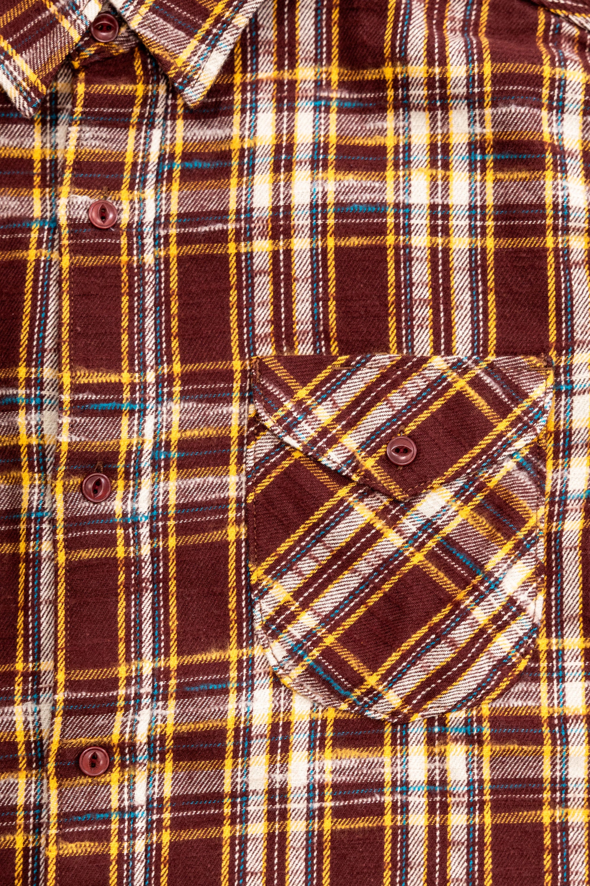 UES 502655 Slubby Flannel Shirt - Brown
