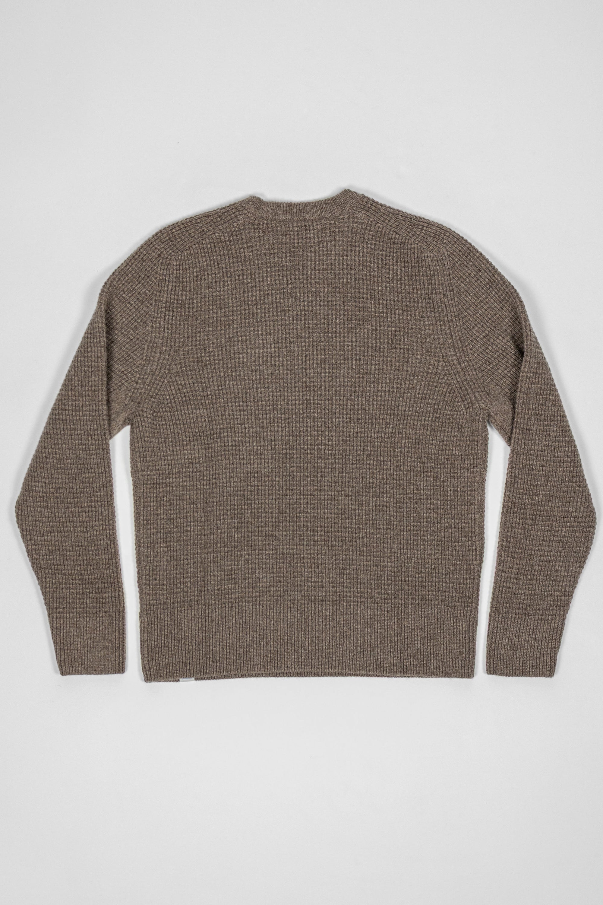 Merz b. Schwanen BLADE02 Merino Wool-Cashmere Waffle Structured Pullover - Grain