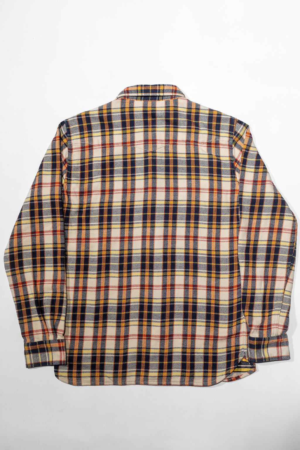 The Flat Head FN-SNR-014L Check Flannel Western Shirt - Ivory/Black