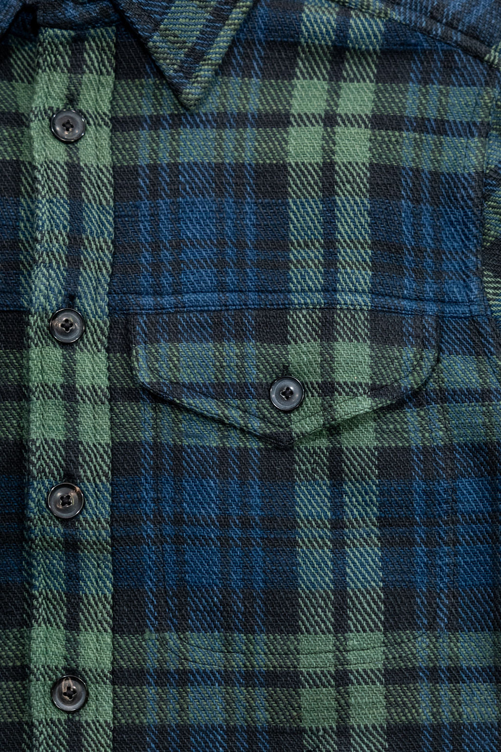 Indi + Ash Holden Shirt - Indigo / Iron / Grass Hands-On Handwoven Tartan
