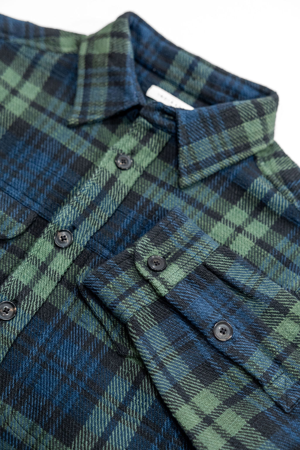 Indi + Ash Holden Shirt - Indigo / Iron / Grass Hands-On Handwoven Tartan