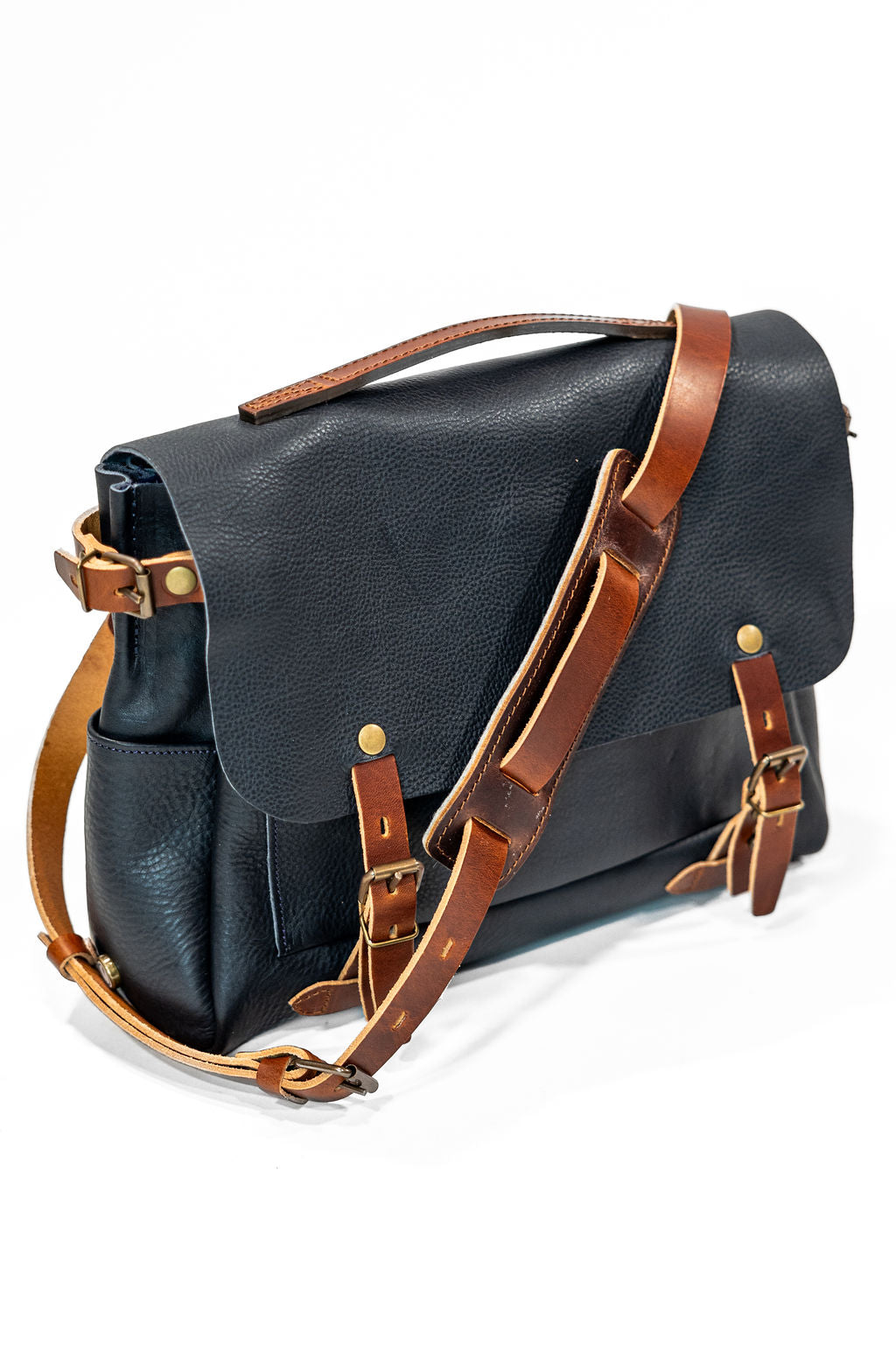 Bleu de Chauffe Postman Bag Eclair M - Navy Blue