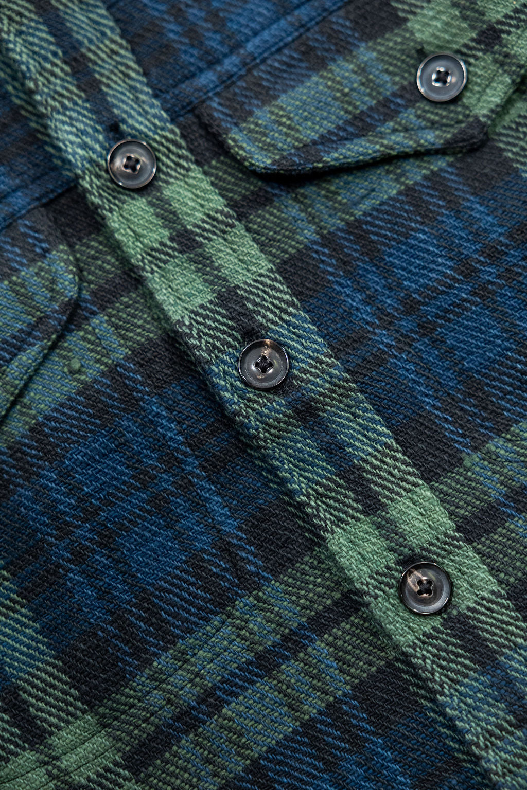 Indi + Ash Holden Shirt - Indigo / Iron / Grass Hands-On Handwoven Tartan
