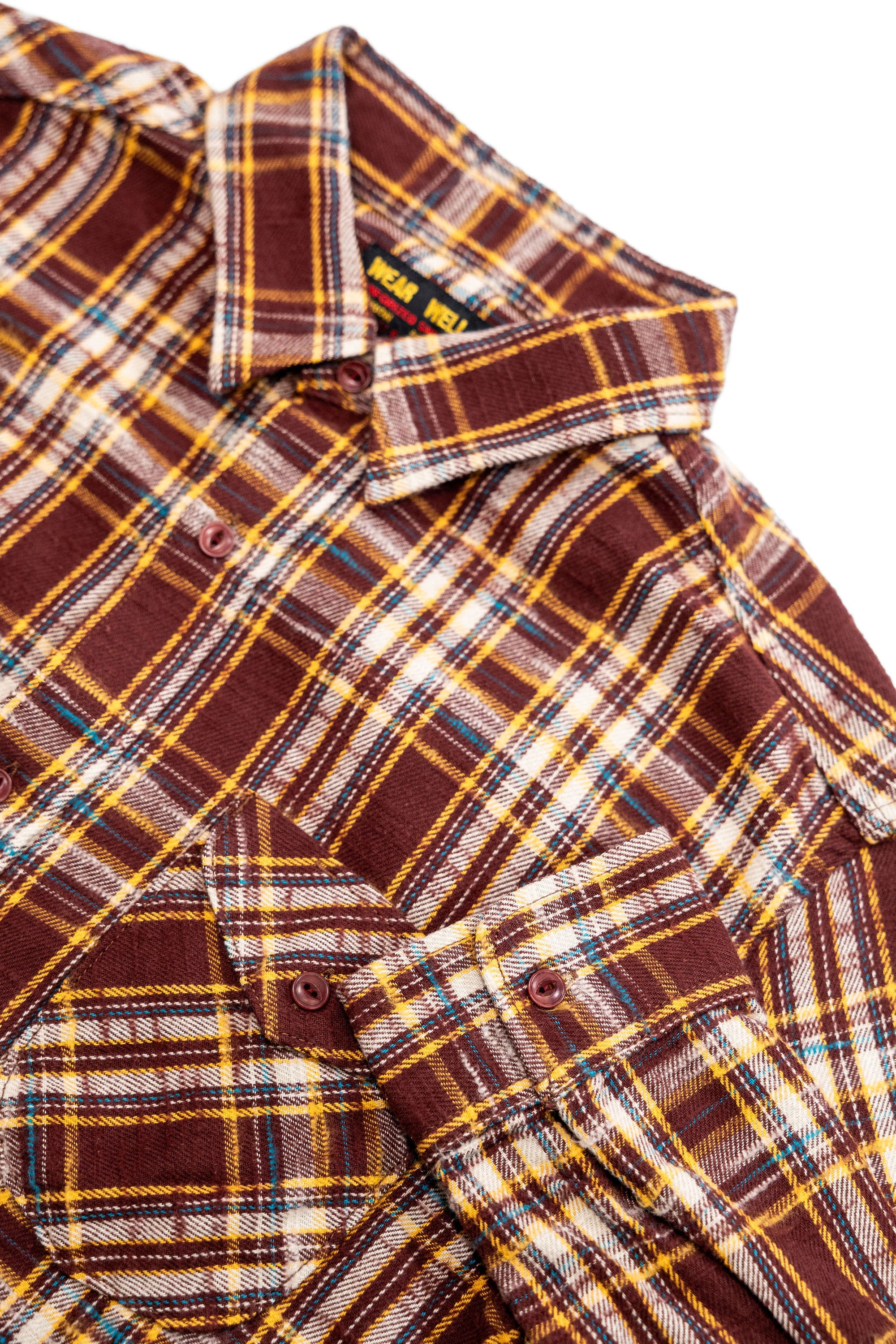 UES 502655 Slubby Flannel Shirt - Brown