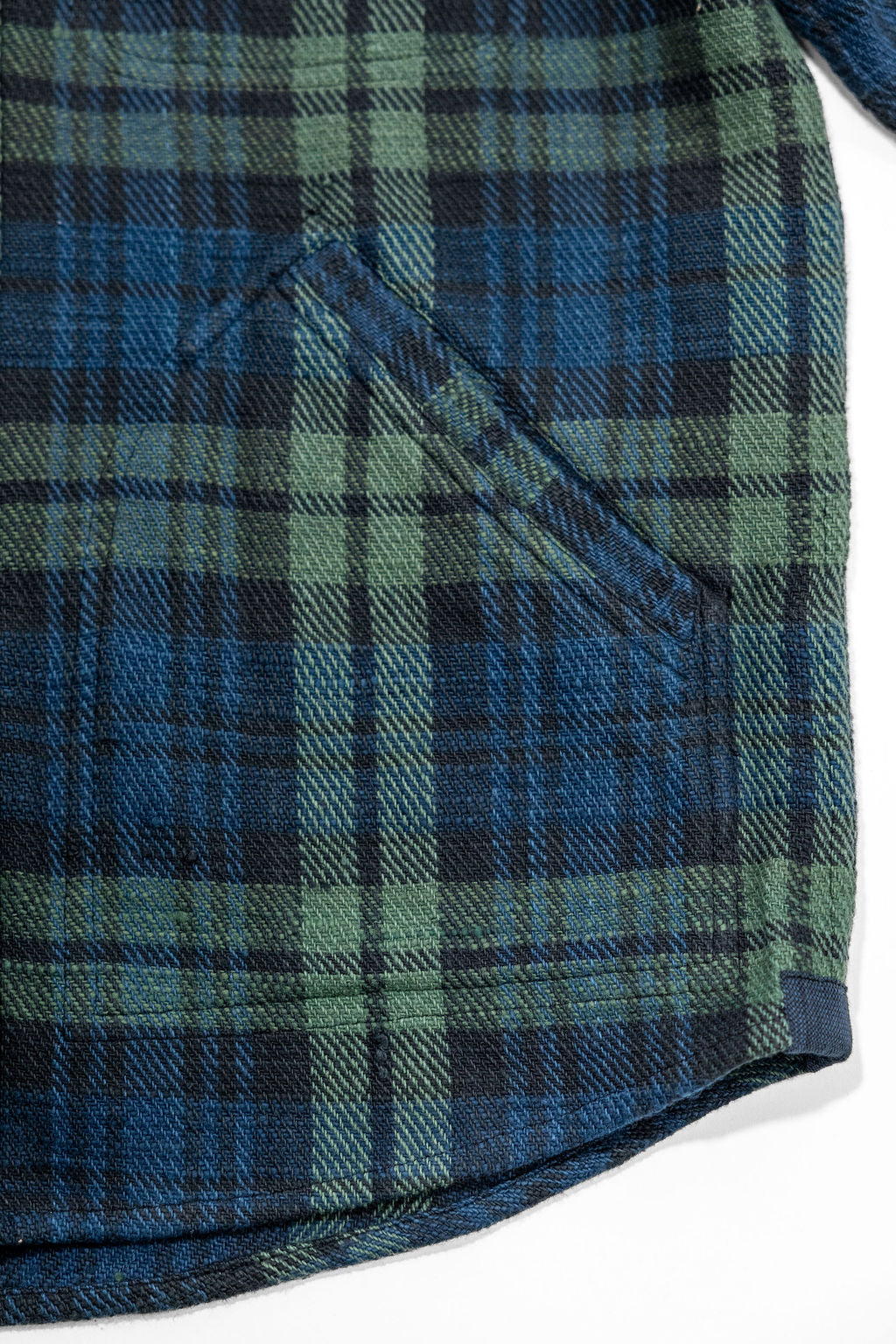 Indi + Ash Holden Shirt - Indigo / Iron / Grass Hands-On Handwoven Tartan