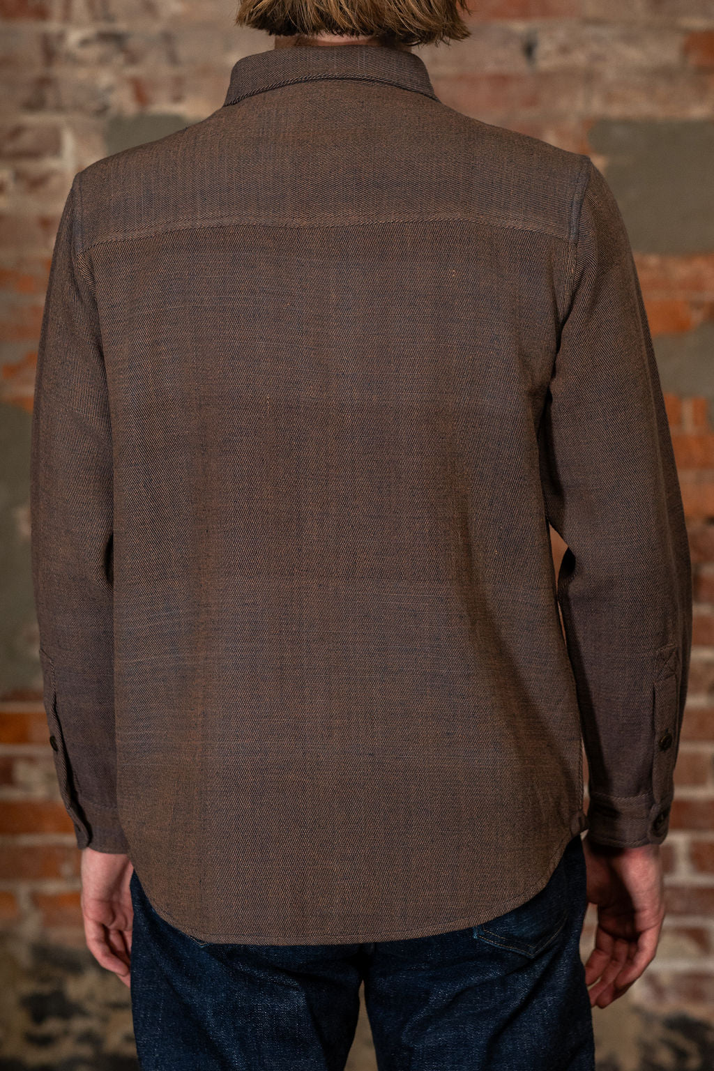 Indi + Ash Ames Workshirt - Coyote/Indigo Handwoven Denim