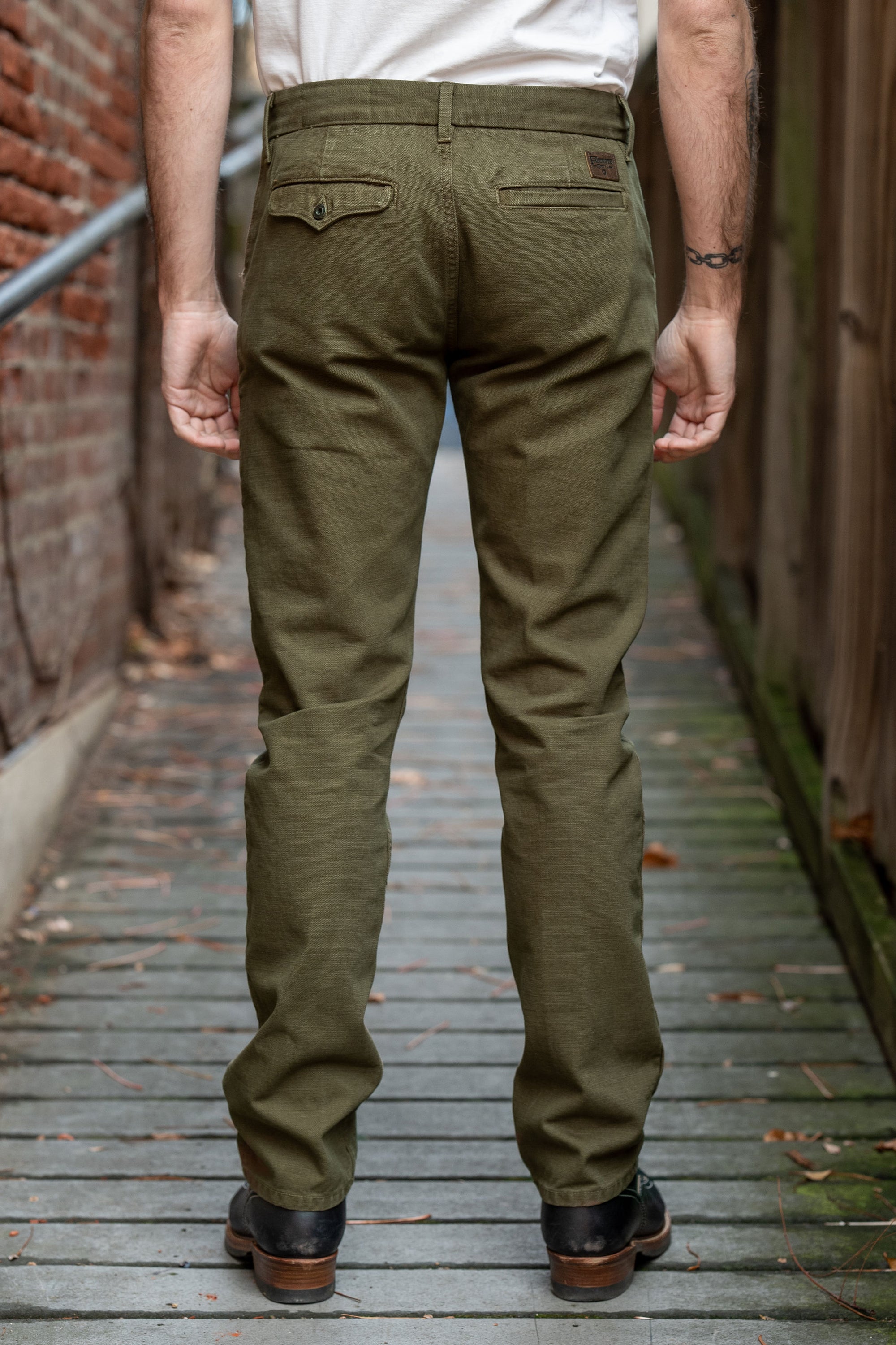 Freenote Cloth Workers Chino Slim Fit - 14oz Slub Army Green