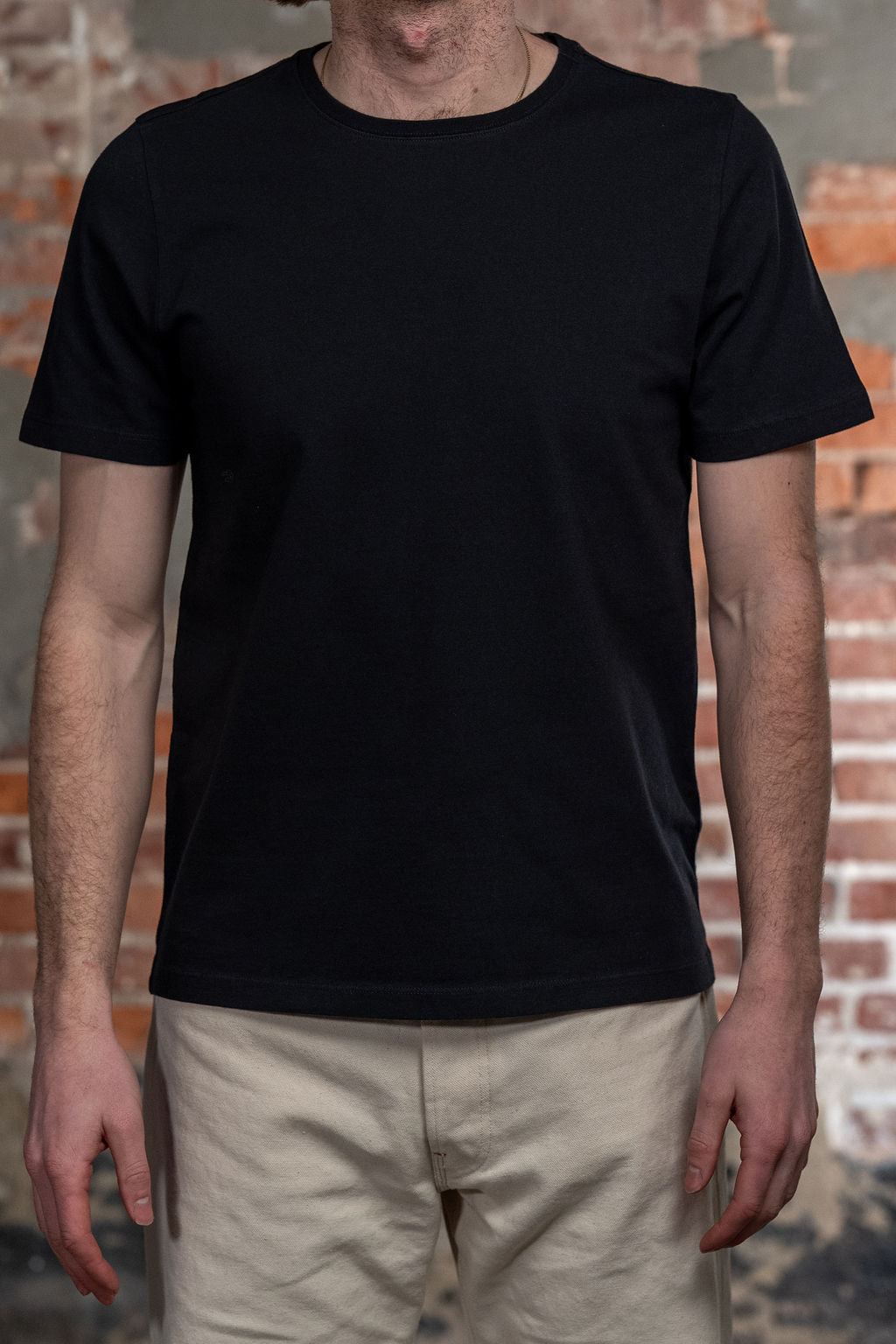 Hansen Garments Julian Crew Neck T-Shirt - Black on model front
