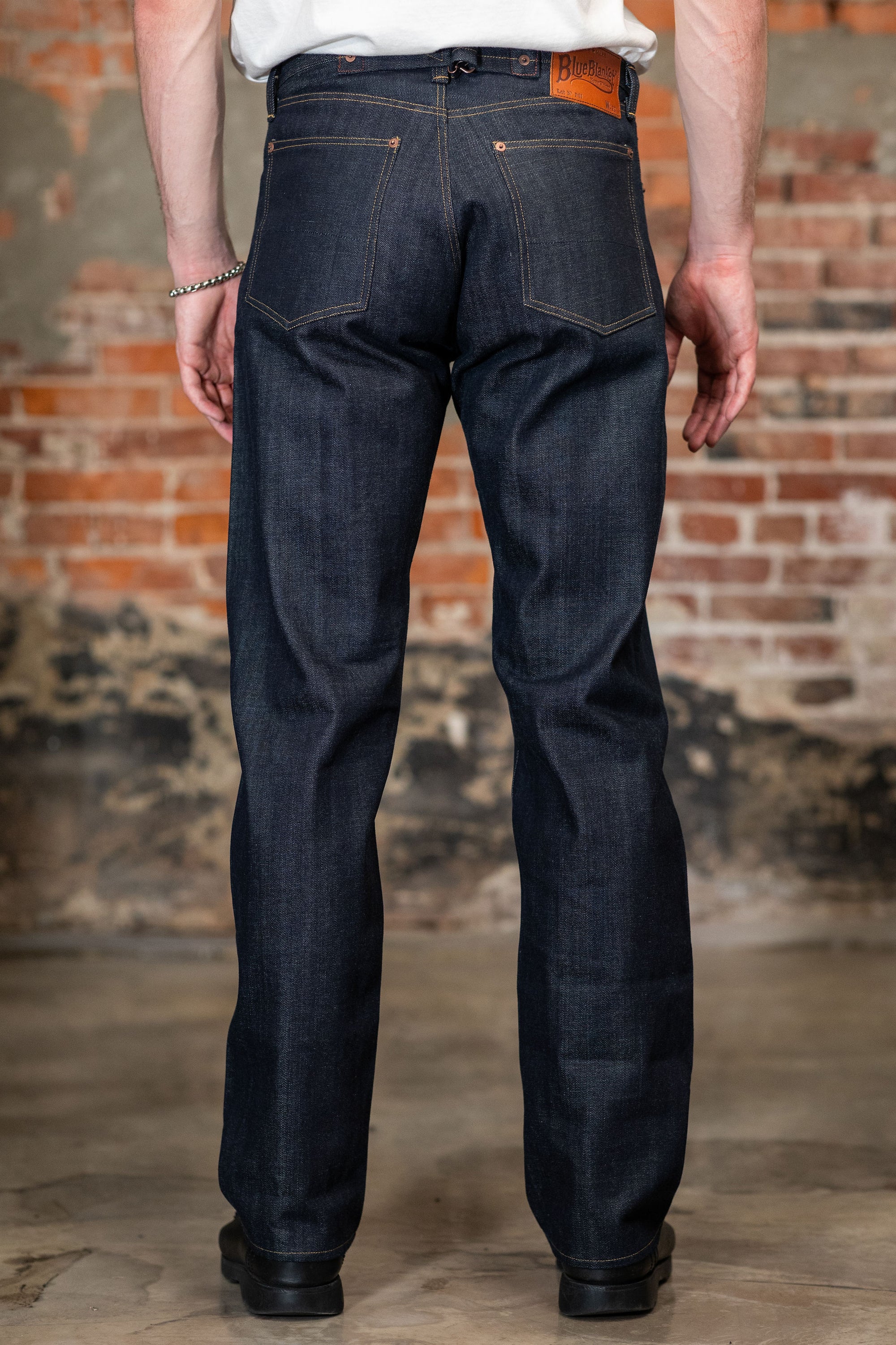 Blue Blanket P35 IT165 Waist Overall Jeans Single Needle Production - 13oz Italian Selvedge Raw Organic Denim