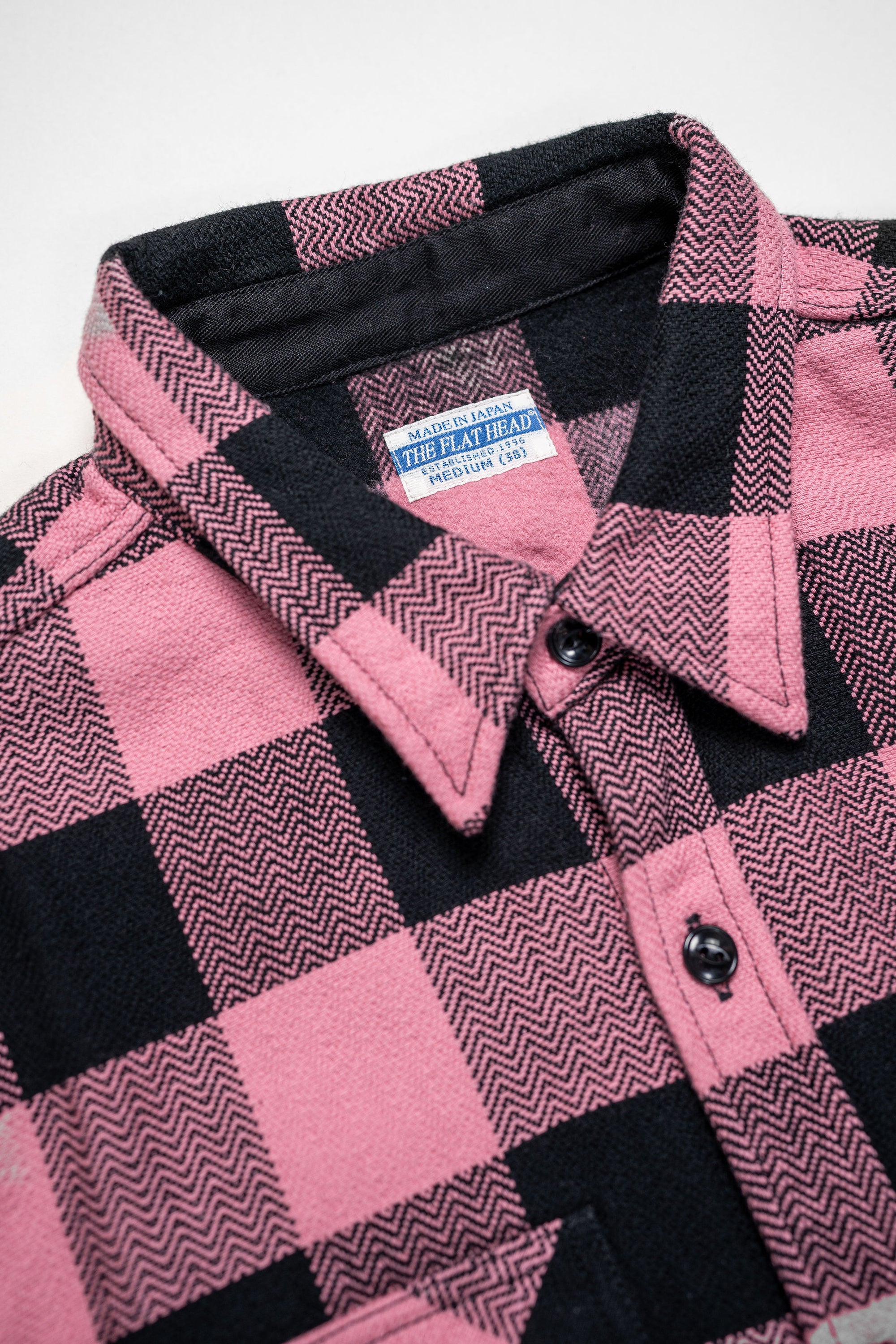 The Flat Head SNR-101L Block Check Flannel Shirt - Pink/Black