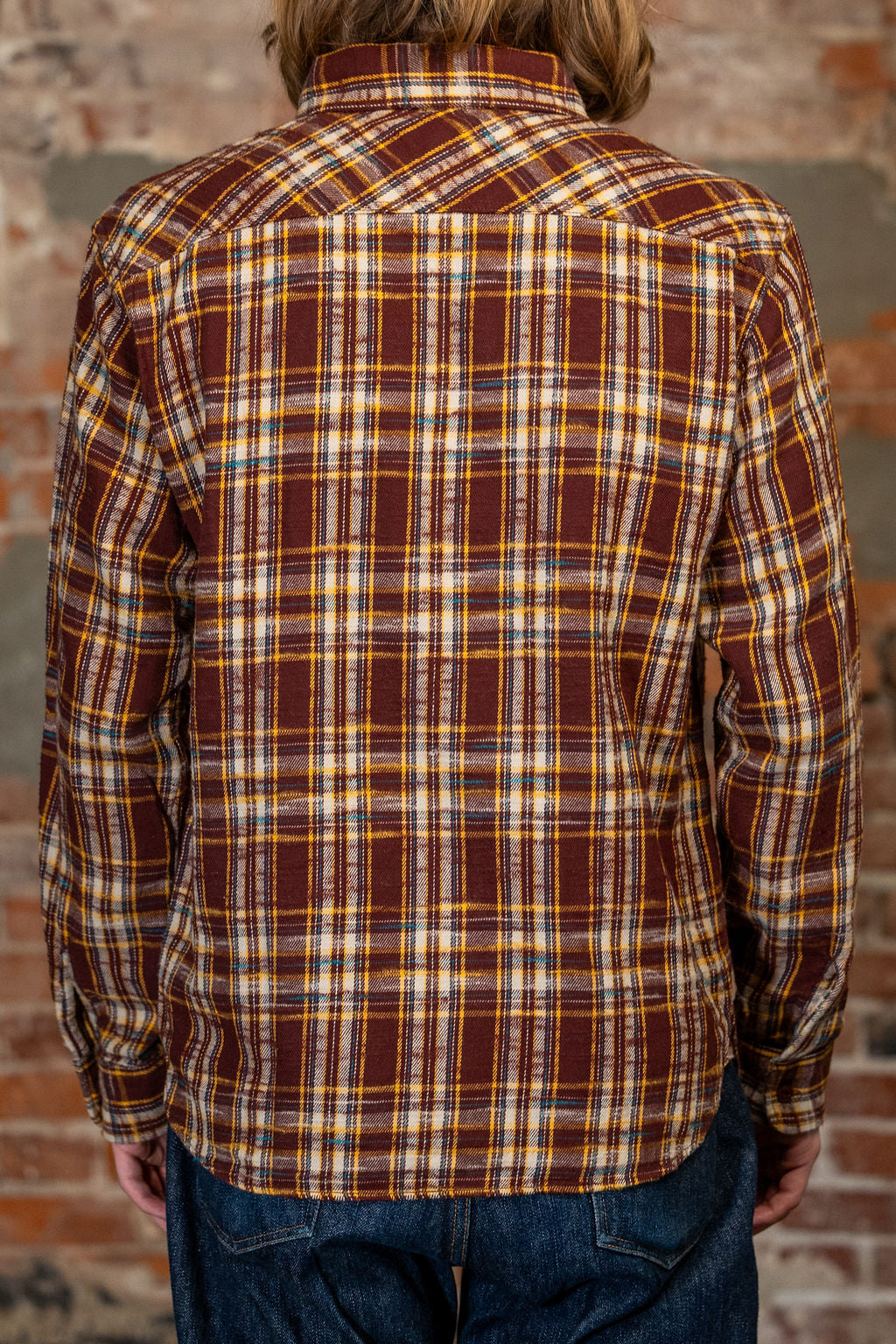 UES 502655 Slubby Flannel Shirt - Brown