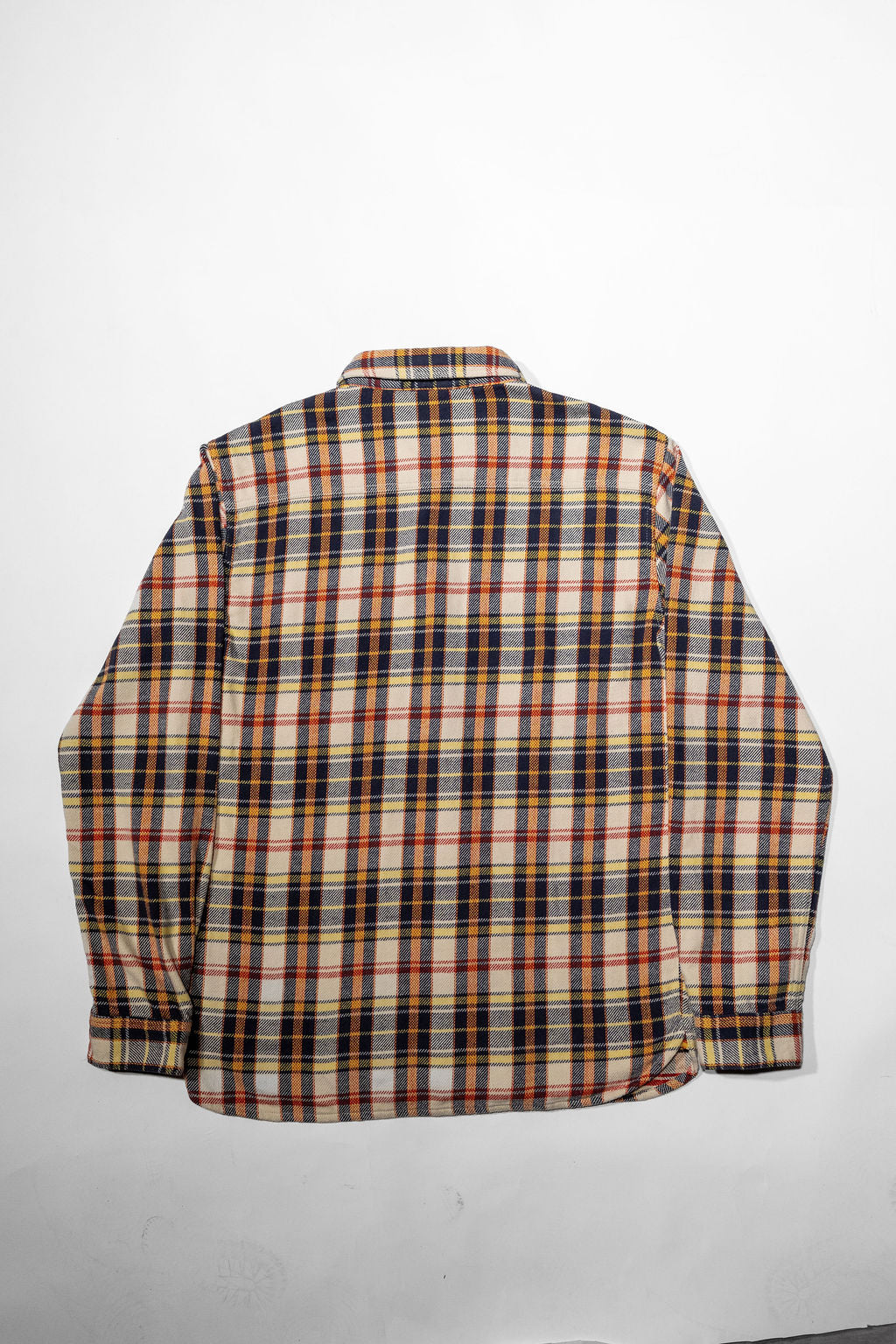 The Flat Head FN-SNW-014L Check Flannel Work Shirt - Ivory/Black