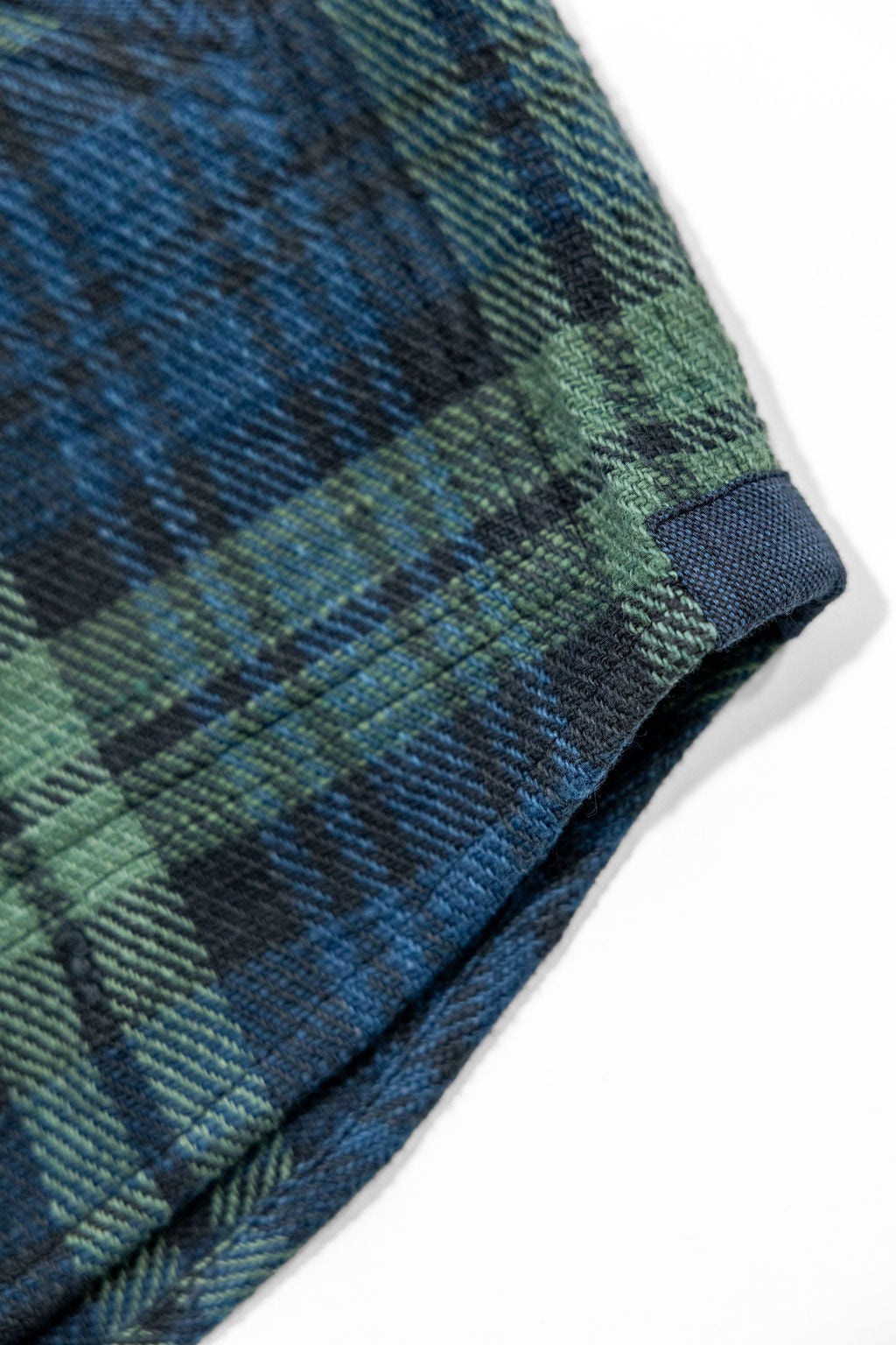 Indi + Ash Holden Shirt - Indigo / Iron / Grass Hands-On Handwoven Tartan