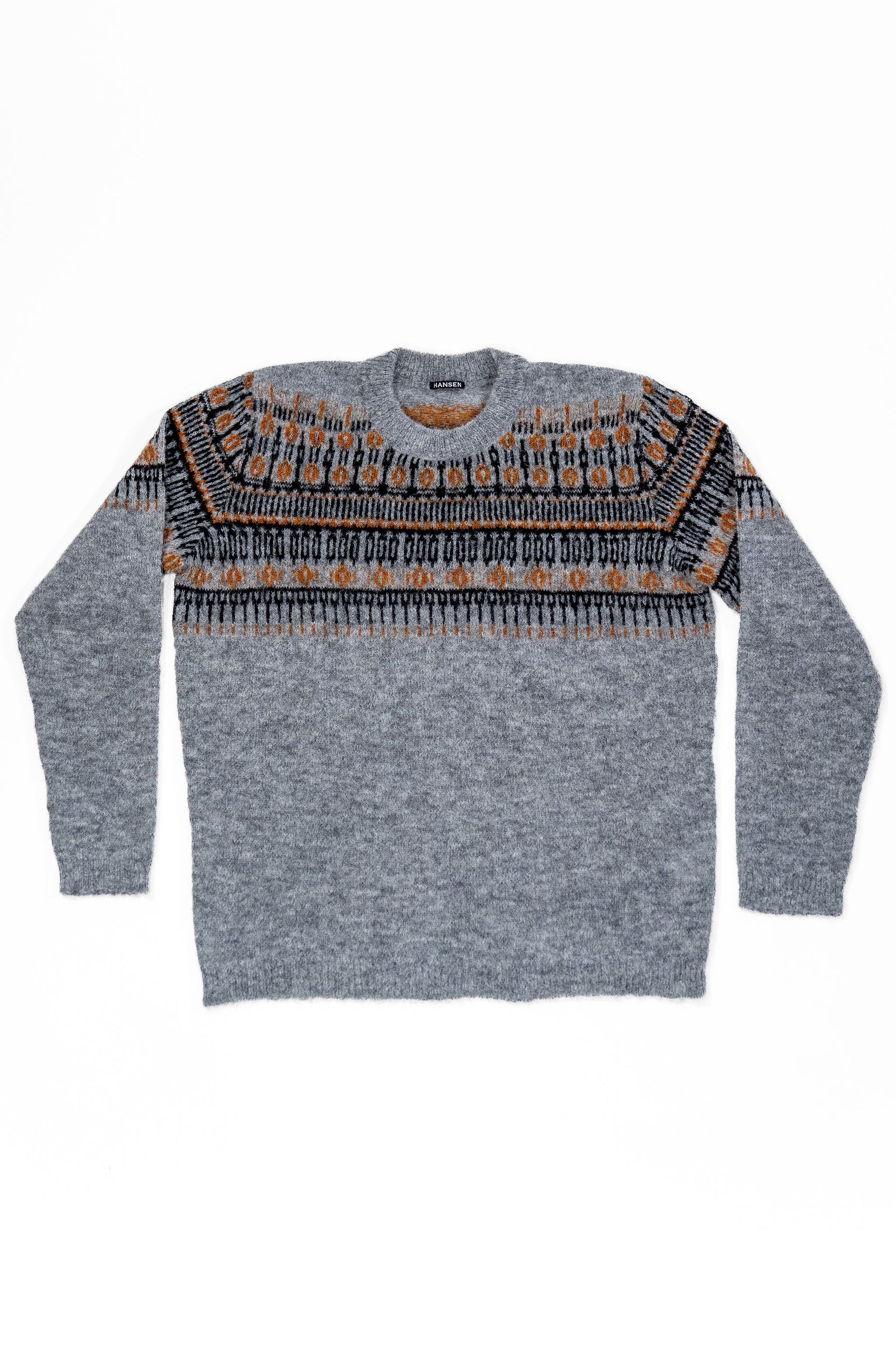 Hansen Garments Eske Jacquard Design Sweater - Nordic Grey