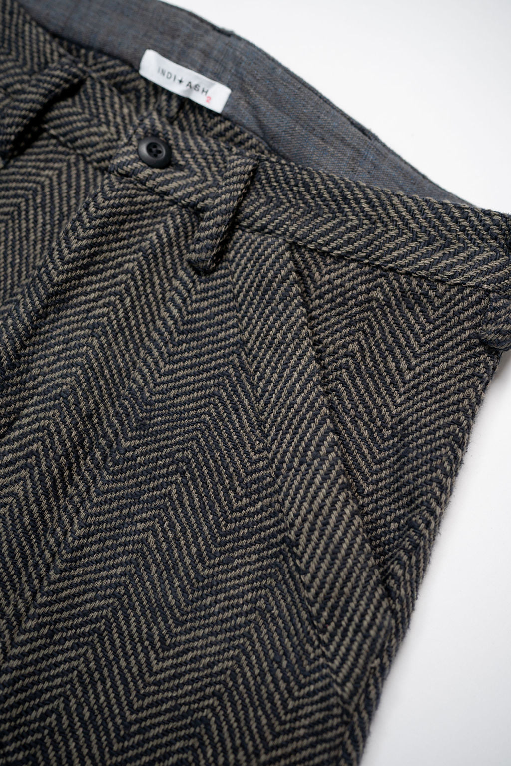 Indi + Ash Issac Pant - Iron/Charcoal Handspun Herringbone