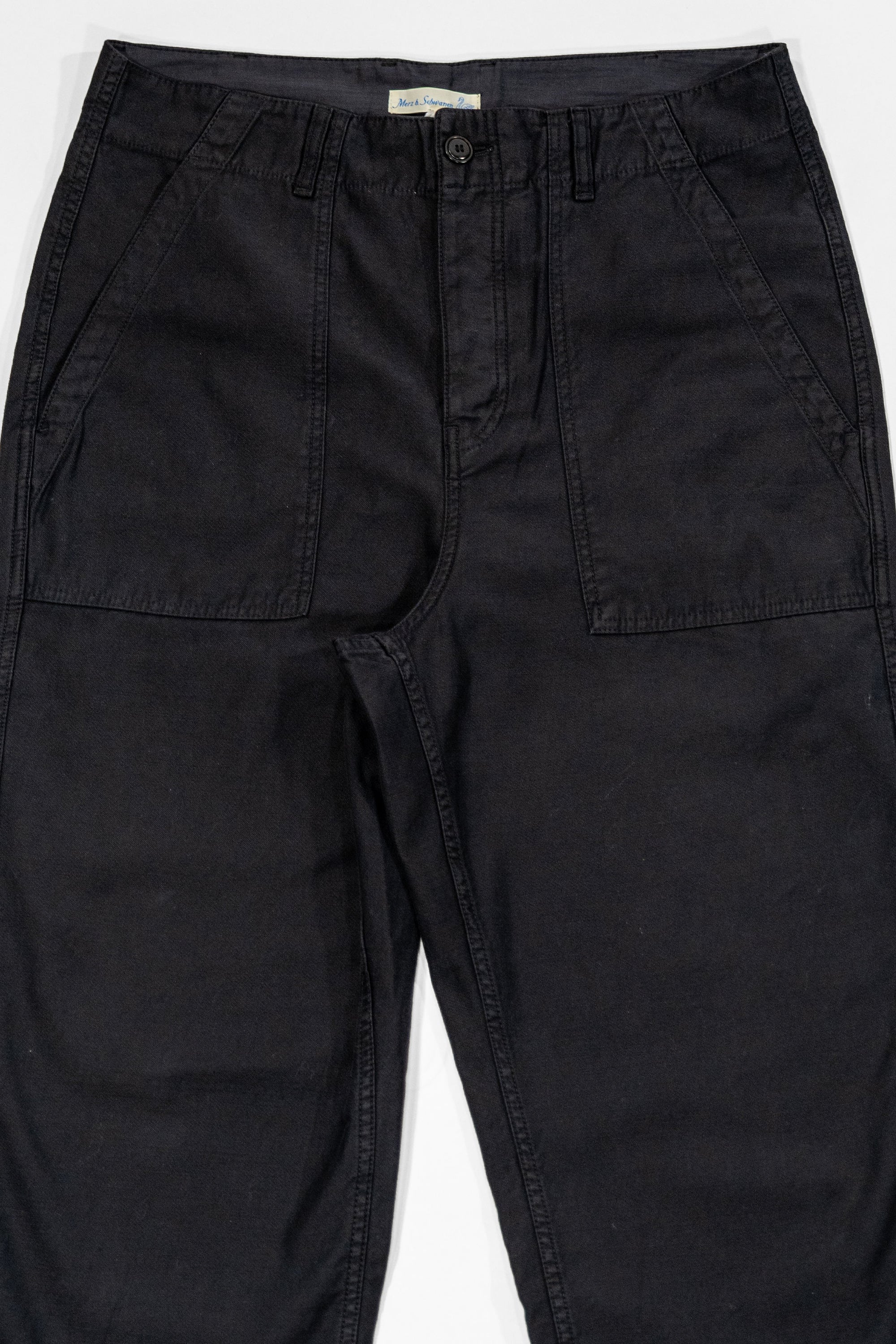 Merz b. Schwanen SENDO01SC Sateen Canvas Fatigue Pants - Storm Black