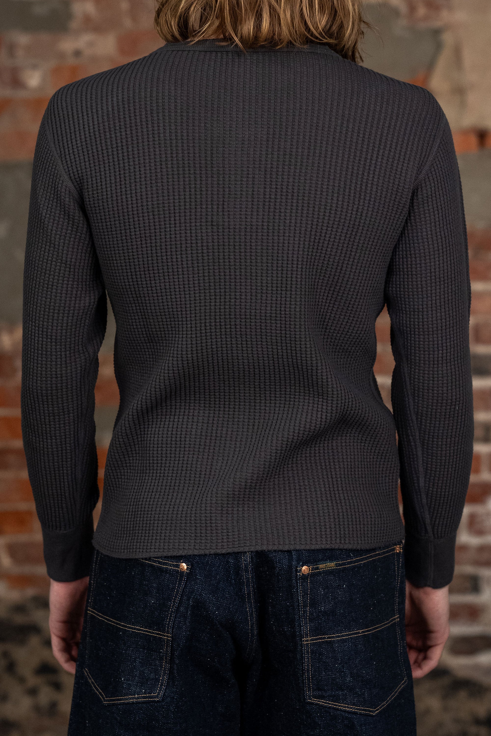 UES Big Waffle Henley - Steel Gray