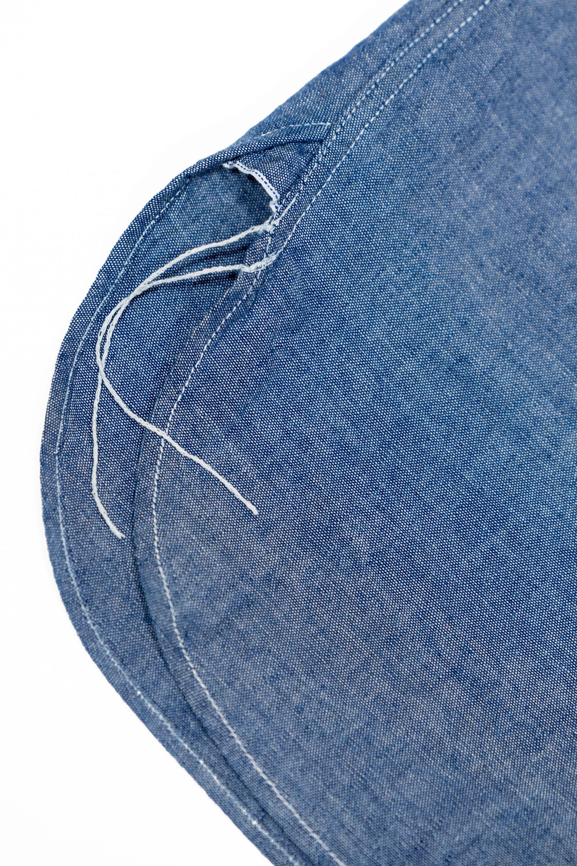 Buzz Rickson's BR35856 Short Sleeve Chambray Work Shirt - Blue