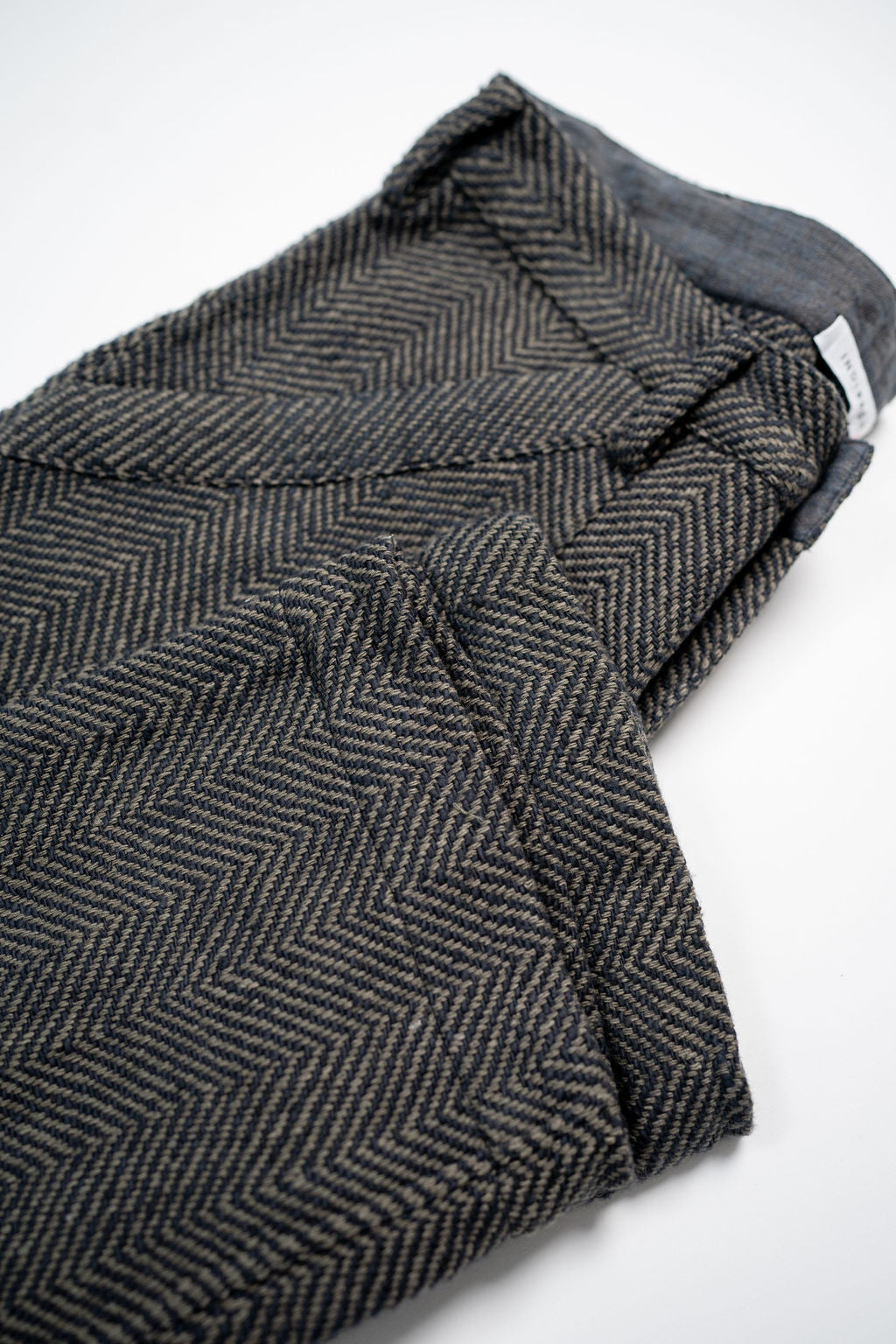 Indi + Ash Issac Pant - Iron/Charcoal Handspun Herringbone