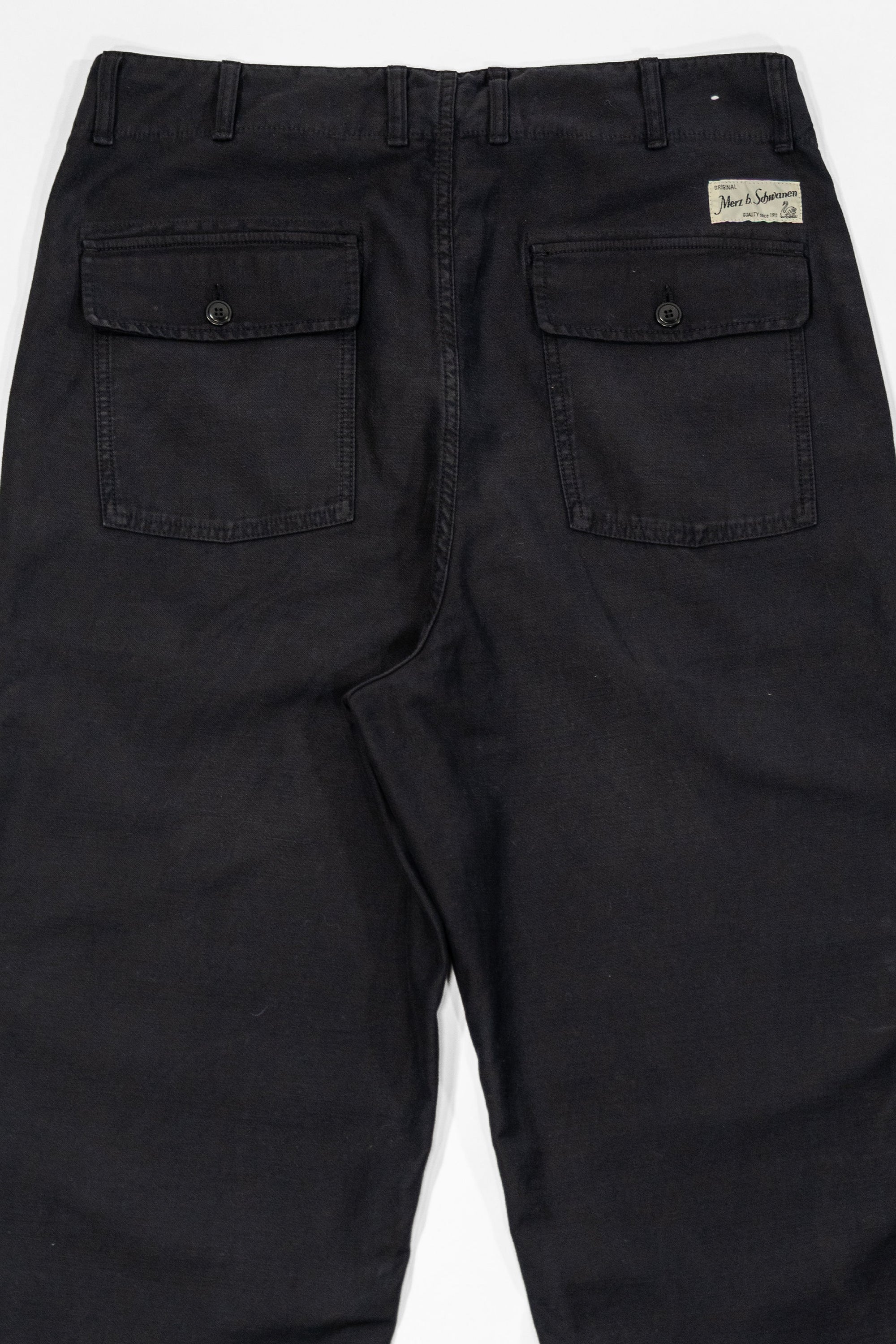 Merz b. Schwanen SENDO01SC Sateen Canvas Fatigue Pants - Storm Black