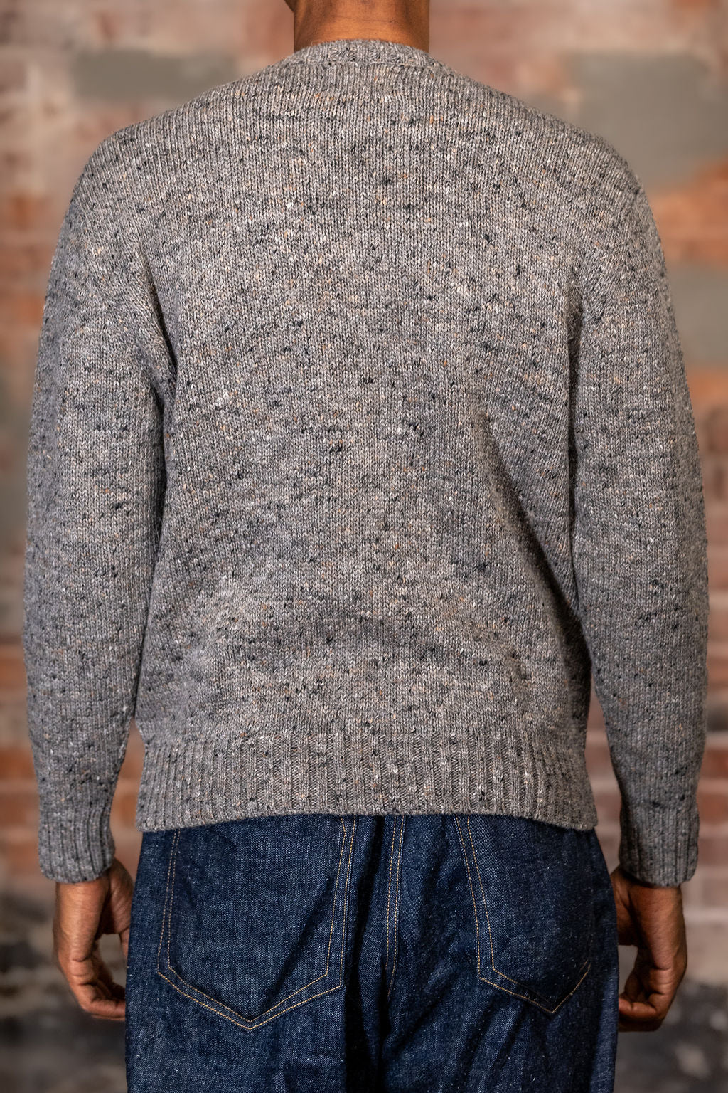 Knickerbocker Moor Alpaca & Merino Tweed Sweater - Pebble
