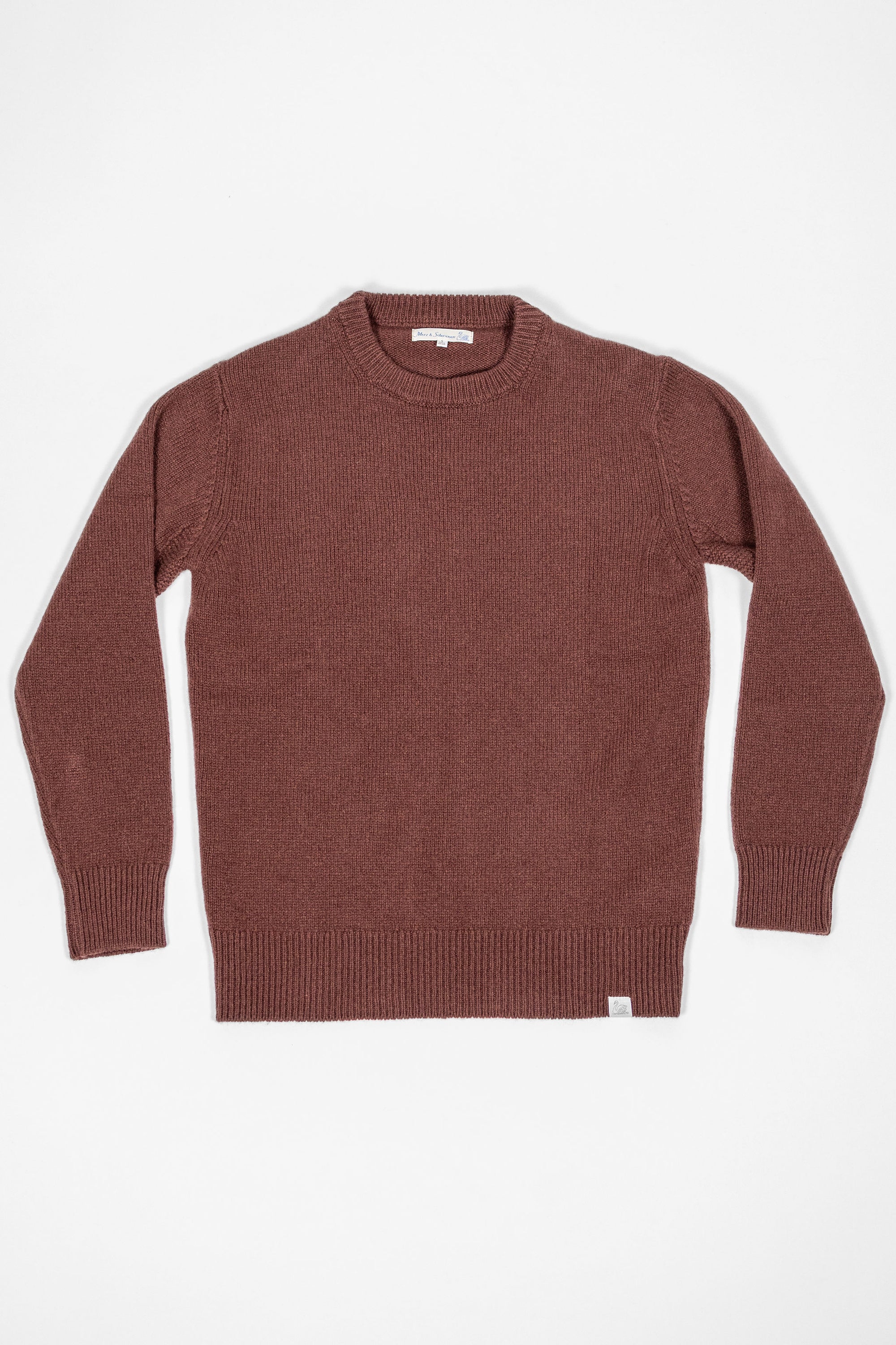 Merz b. Schwanen LOCC01 Crew Pullover Merino Cashmere Blend - Dark Brown