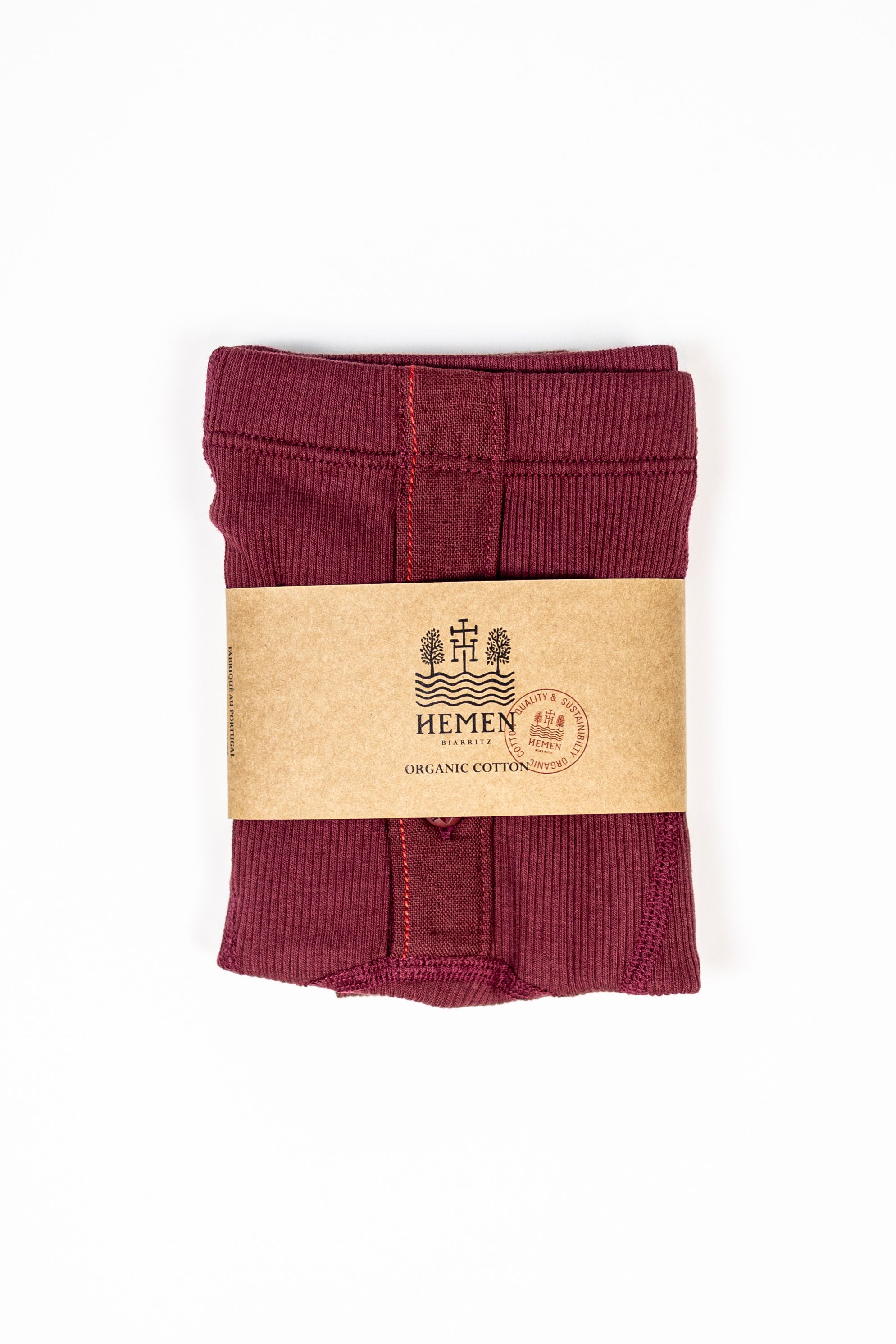 Hemen Biarritz Ribbed Boxer Brief - Wine Red
